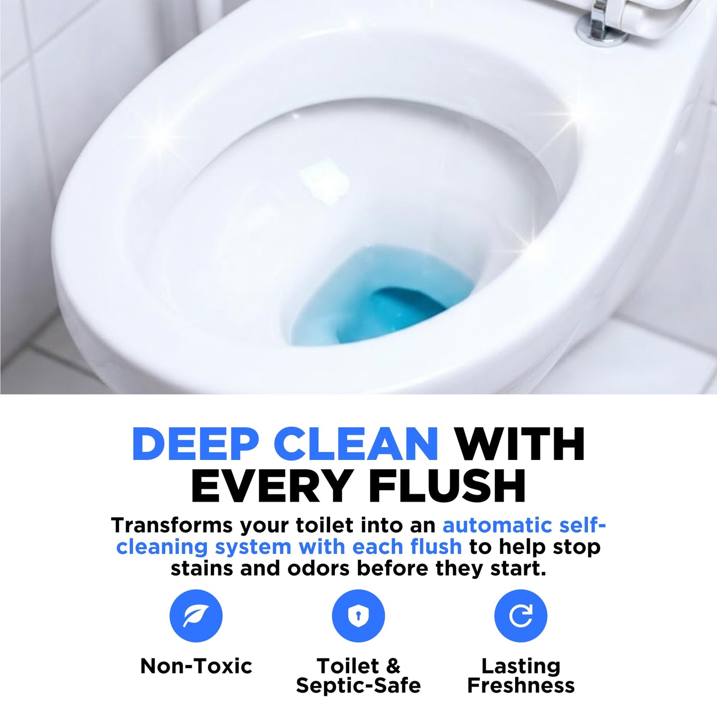 Happy Toilet Cleaner Original Toilet Bowl Tablet Holder Automatic Toilet Bowl Cleaner - Easy Install Toilet Tablet Holder, Auto Toilet Cleaning System Tank Caddy, Septic Safe Flush, Made in USA (2PK)