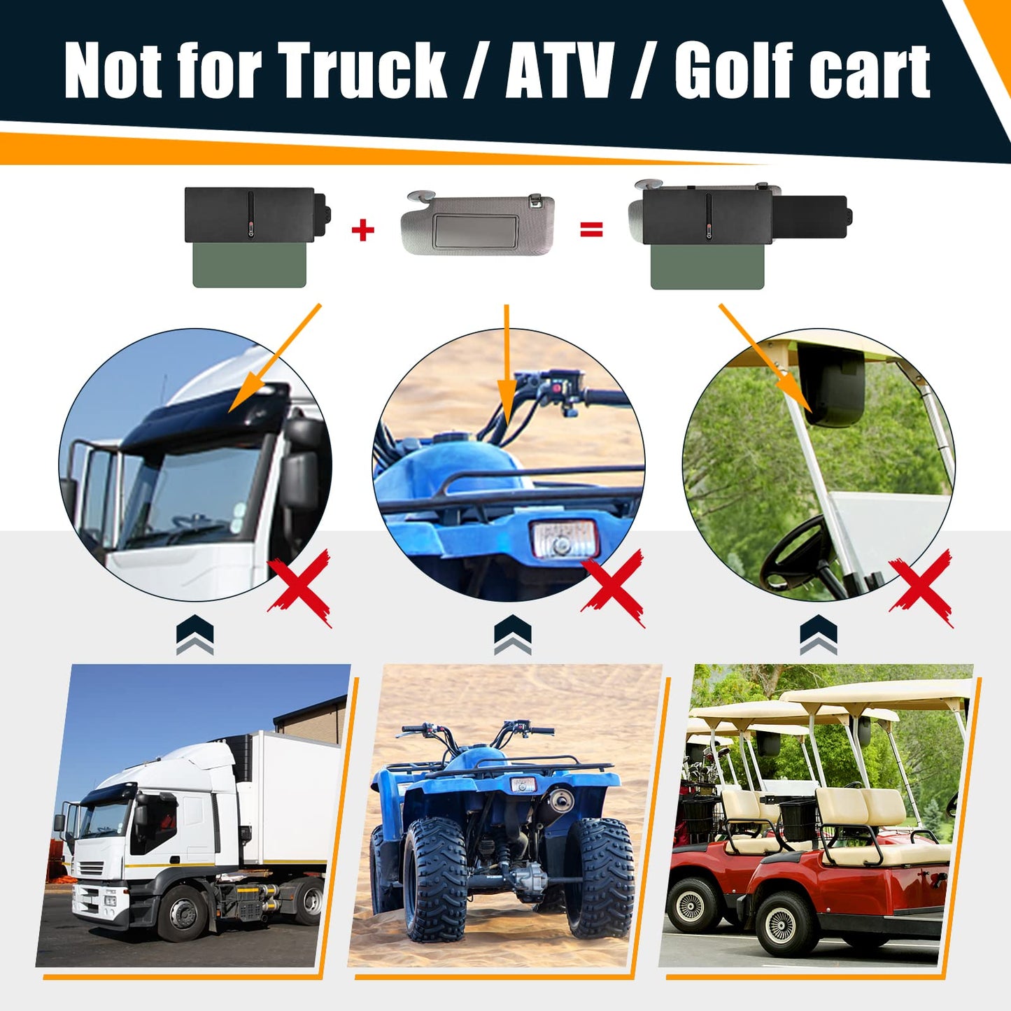 Veharvim 2 Pack Polarized Sun Visor Extender/ Extension with PC Lens and Side Sunshade, Anti-Glare, UV-Filtering for Car with Zipper Slider (Driver + Passenger Side), Upgraded UV400