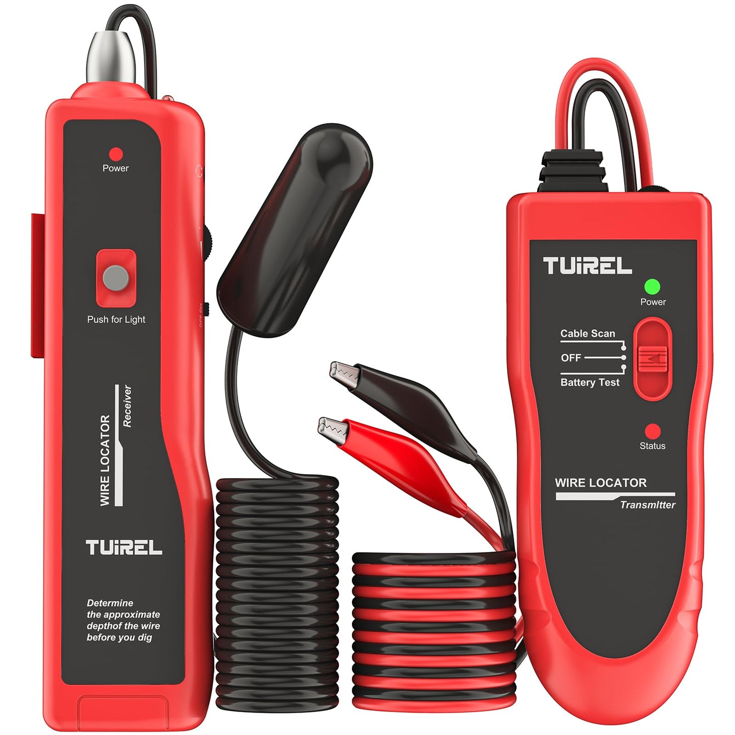 Underground Wire Locator, Underground Cable Locator with Rechargeable 1100mAh Battery, Cable Tester for Pet Fence