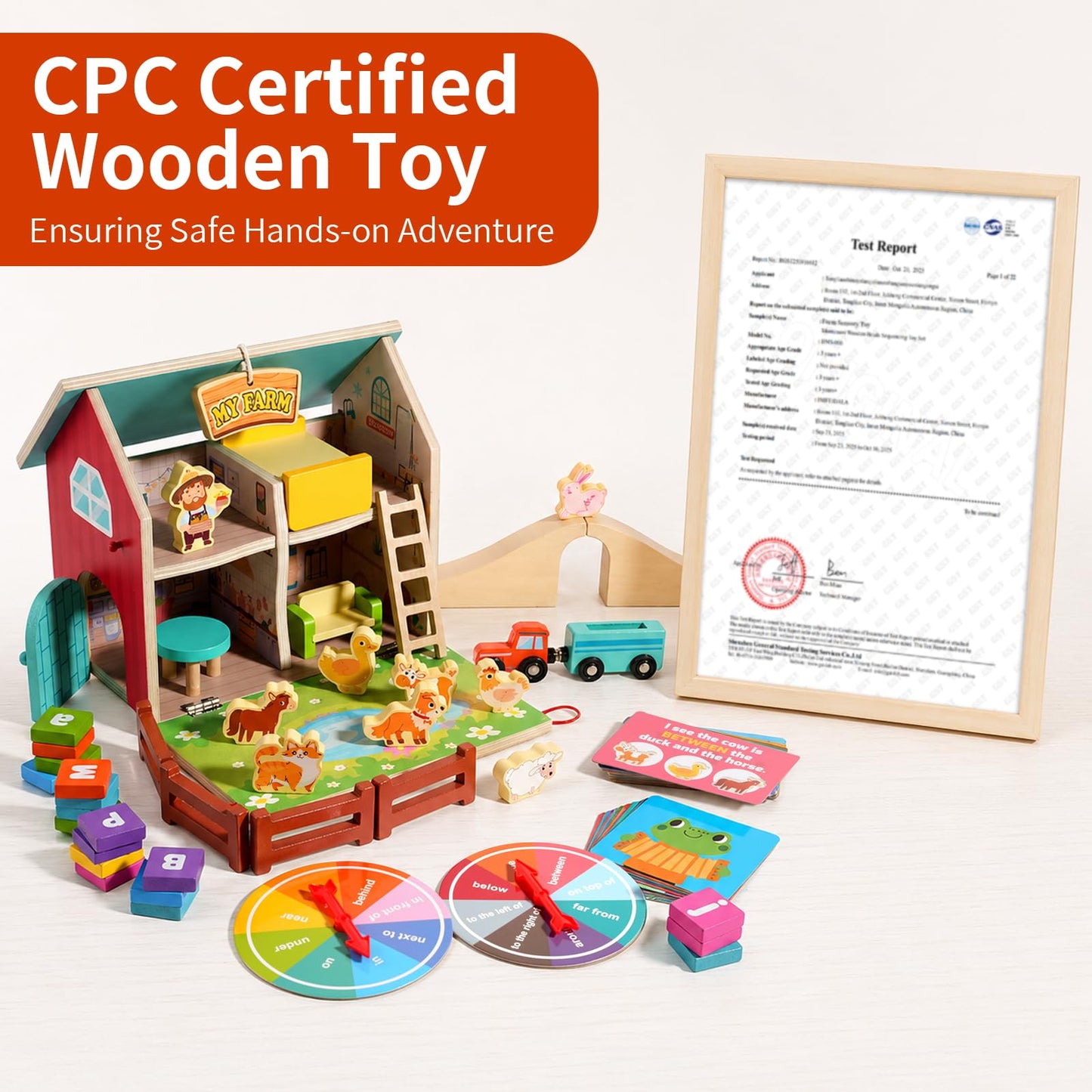 INIFEIDALA Montessori Wooden Farm Animals Toys – Preschool Educational Toy for Speech Therapy & Learning Development, for Toddler Boys & Girls Ages 3+