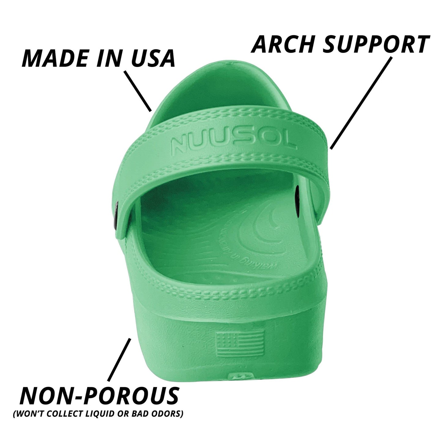 NUUSOL Unisex McCall Clog; Non-Slip Hiking/Plantar Fasciitis Footwear; Soft, Lightweight & Comfortable; Arch Support & Textured Footbed, Sage Green, 6 Women/5 Men