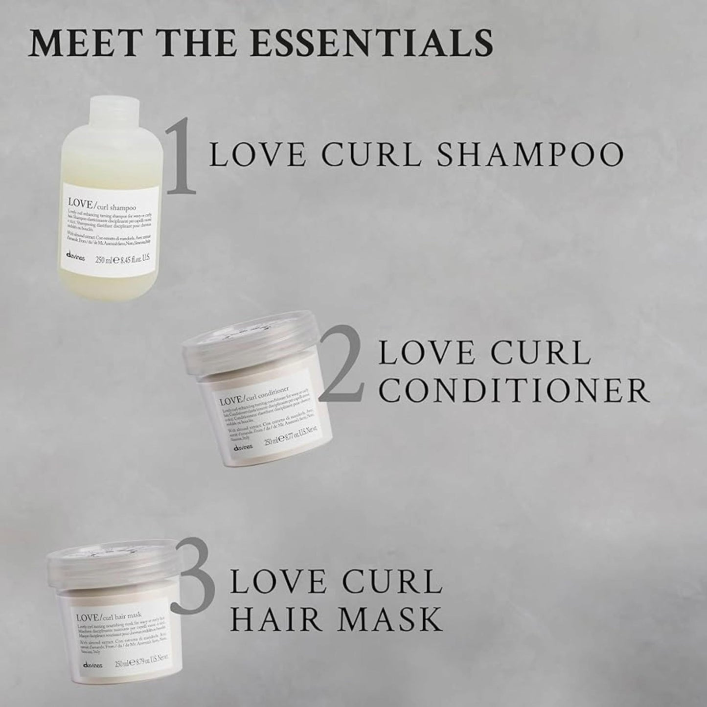 Davines LOVE Curl Conditioner | Curly Hair Conditioner for Hydrating + Elasticizing Curls | Great For Wavy and Curly Hair Types | 8.77 fl oz