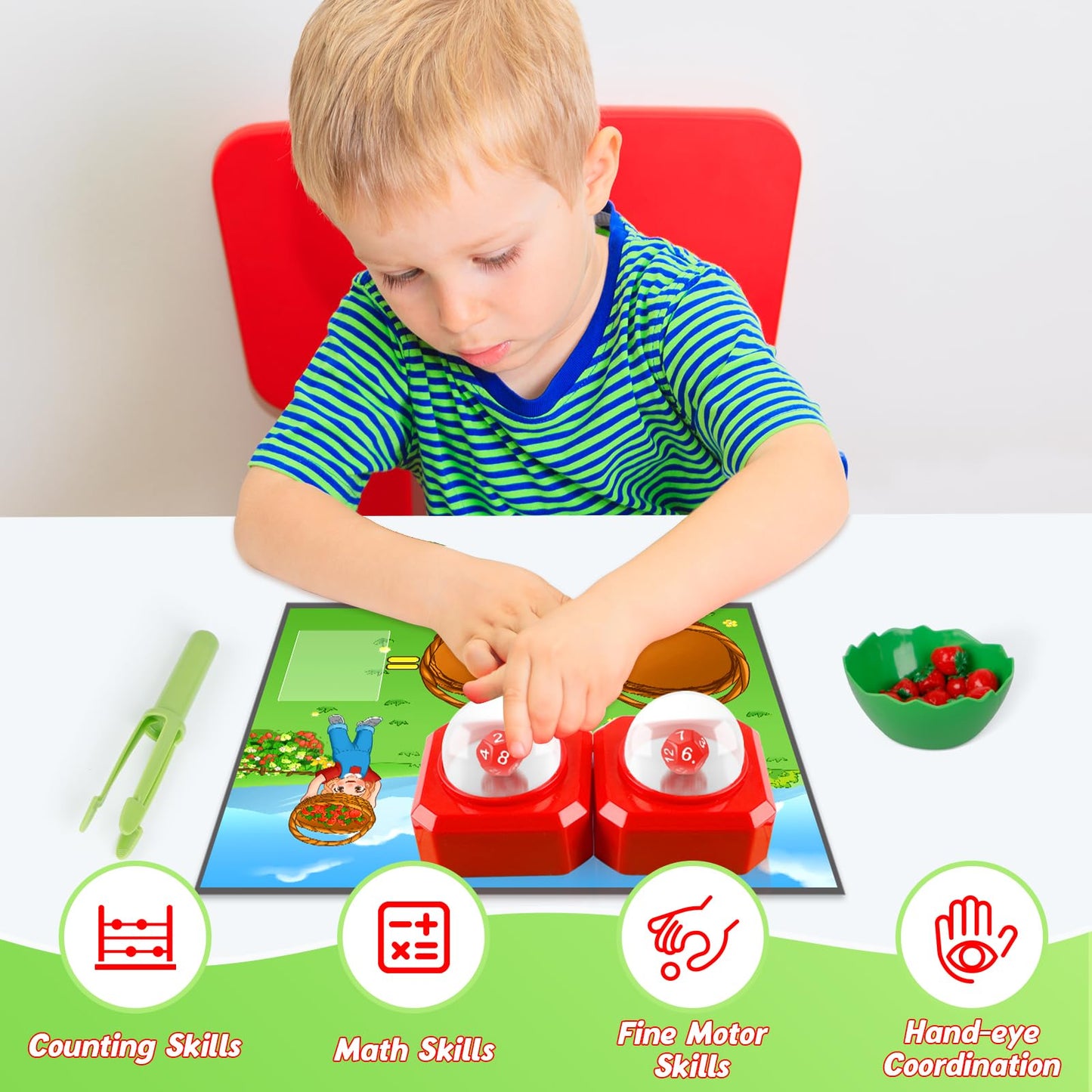 Kasfalci Math Board Games for Kids: Addition Subtraction Games, Math Counters, Kindergarten Classroom Homeschool Supplies