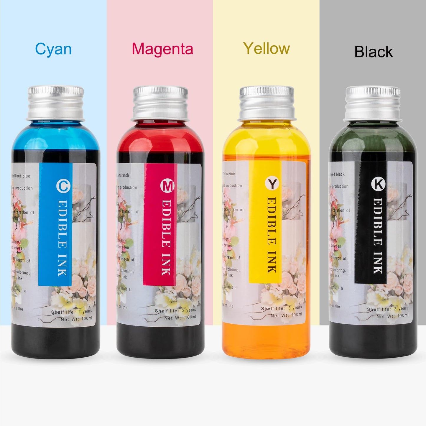 ENCAMENT 4×100 ML Ink Refill Kit, Compatible for 280/281 270/271 250/251 1200 2200 1500 2500 PG210 CL211 PG245 CL246 Suitable PIXMA iP7220 MG5420 MG5520 MG6420 MX722 MX922 Printers, 4 Colors BK C Y M