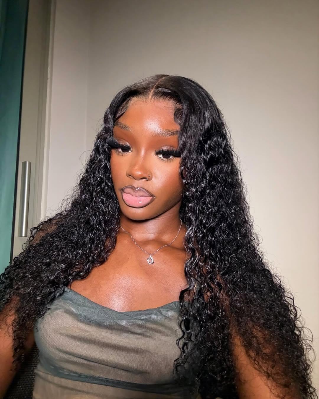 Josblue Deep Wave Lace Front Wigs Human Hair 180% Density 4x4 HD Transparent Lace Closuret Wet and Wavy Human Glueless Wigs for Black Women Pre Plucked with Baby Hair Nature Color