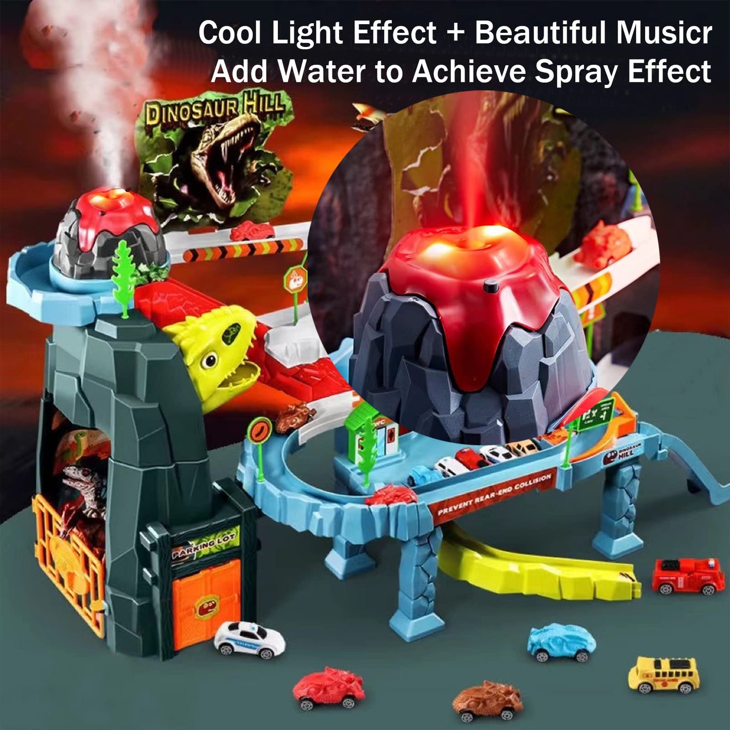 Juqic - 20 Mini Cars Set for Preschool Children, Dinosaur Puzzle for Children from 3-6 Years or Older (Dinosaur Spray)