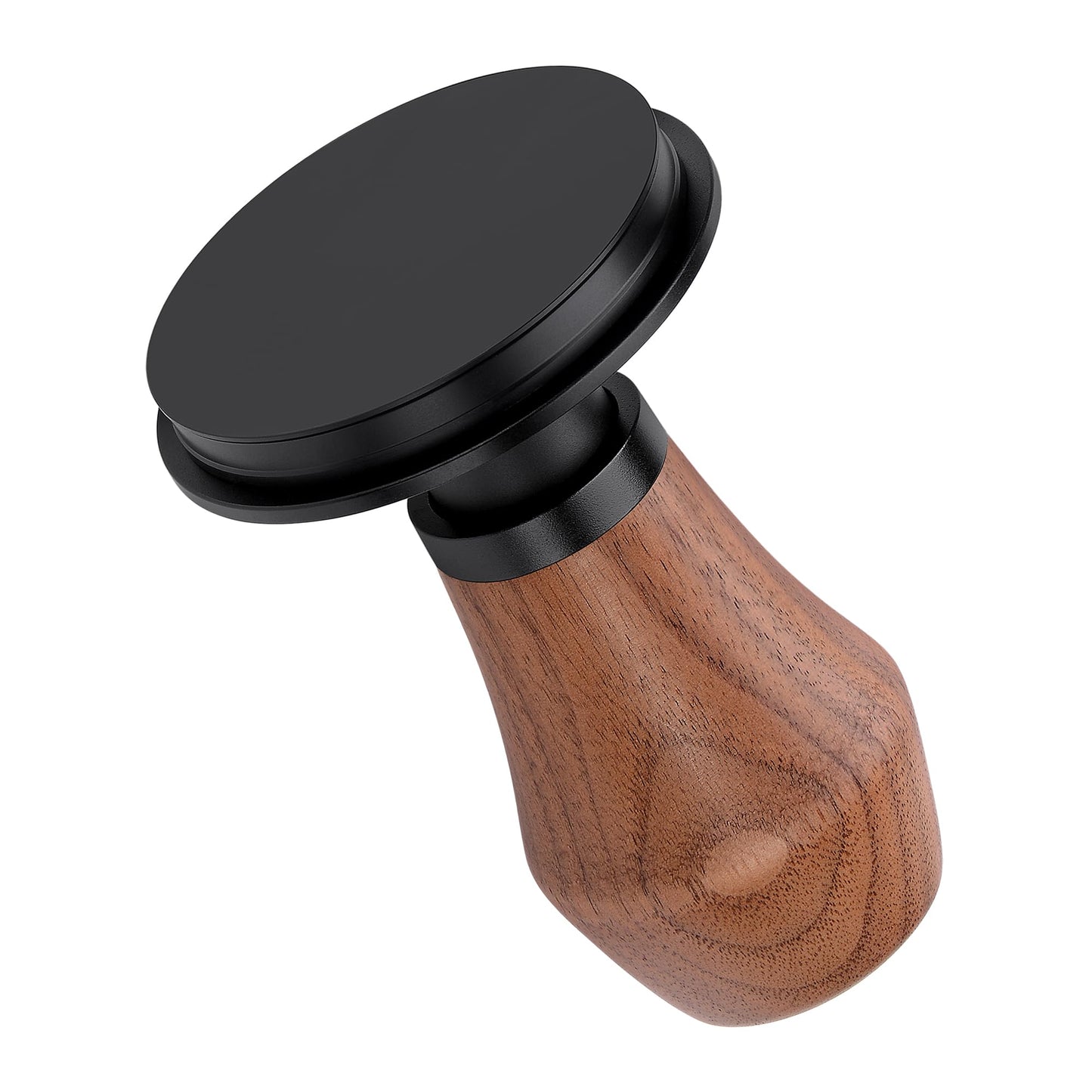 Normcore 58mm Espresso Coffee Tamper V4 - Spring Loaded Tamper With Titanium PVD Coating Flat Base -15lb / 25lb / 30lbs Replacement Springs, Genuine American Walnut Handle