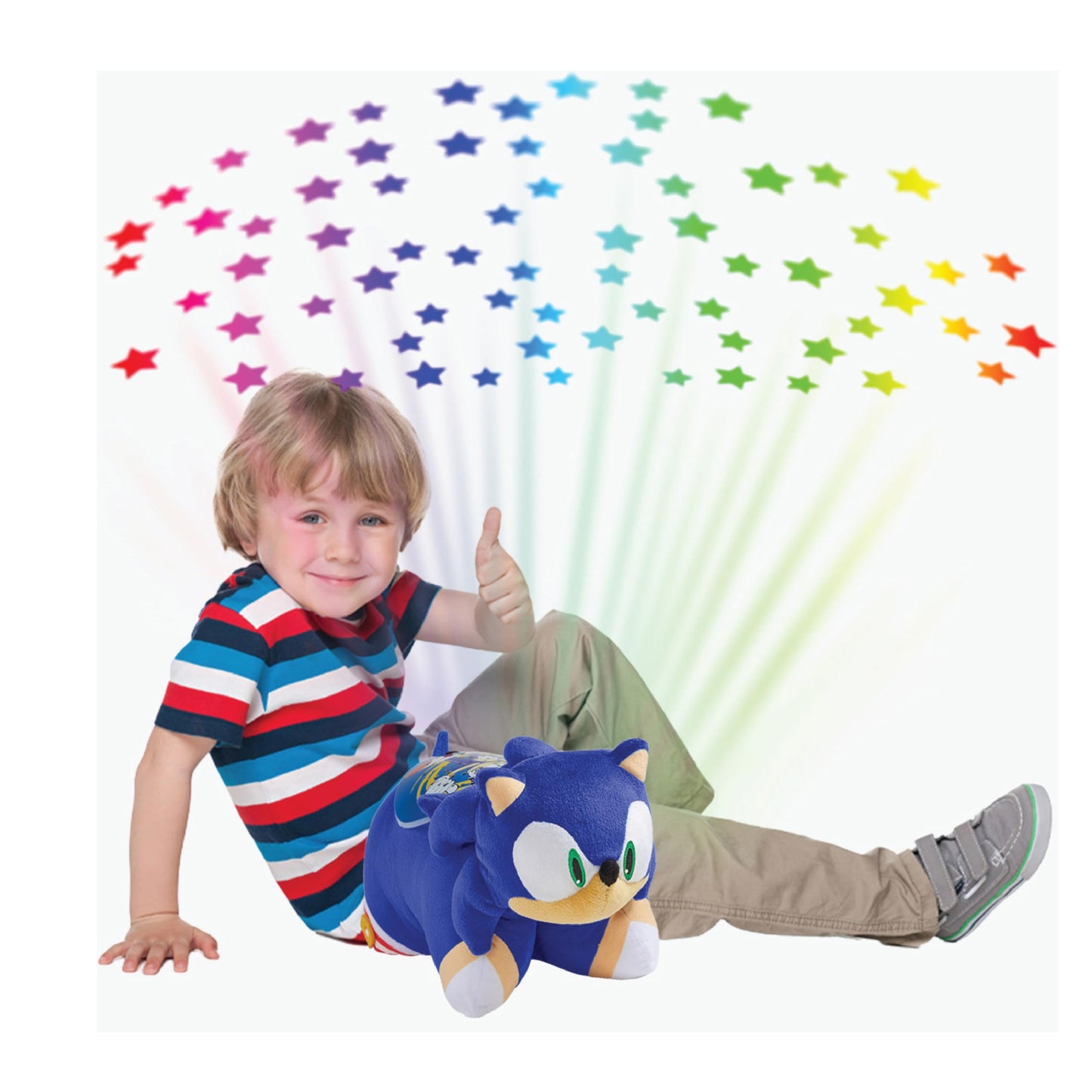 Pillow Pets Sonic Sleeptime Lite - 11" Sonic The Hedgehog Plush Nightlight,Blue