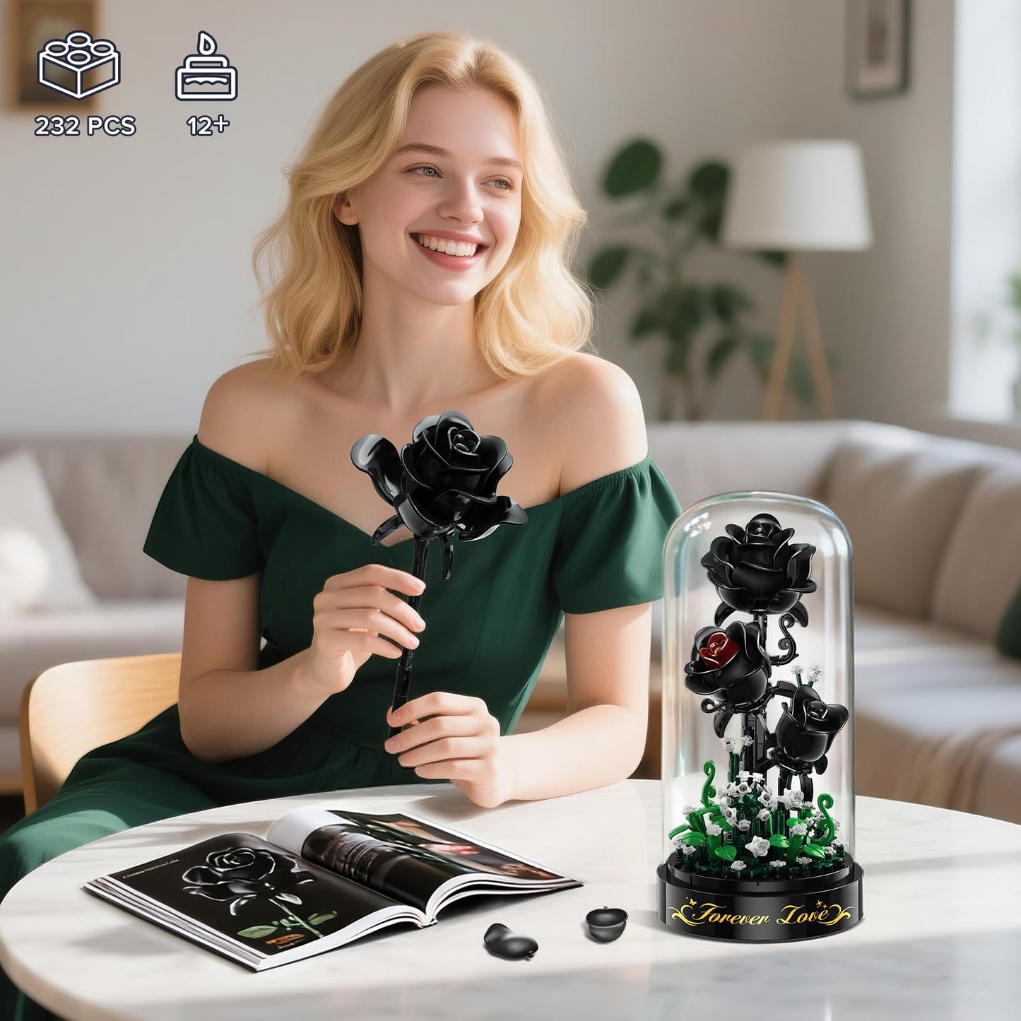 HiWEEGO Black Bouquet Building Set