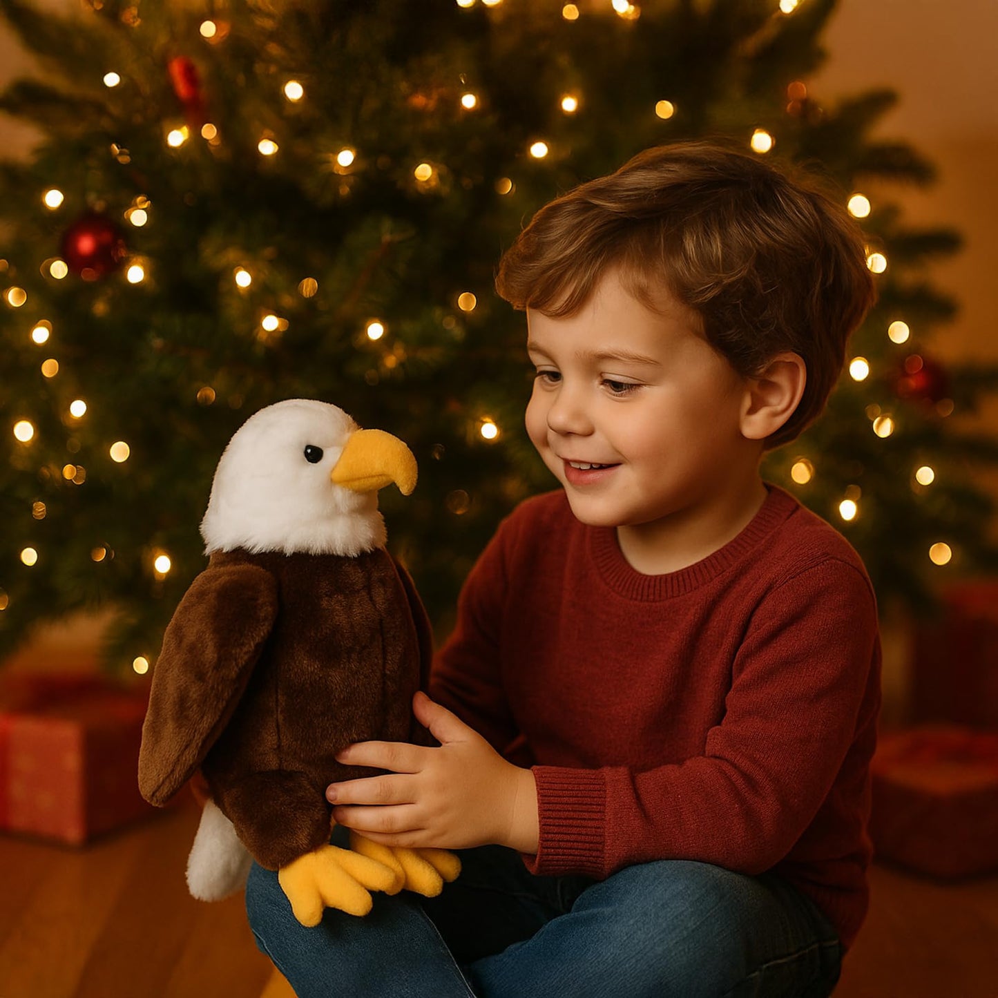 WEIGEDU Hawk Eagle Stuffed Animals, Stuffed Eagle Hawk, Eagle Plush Toys for Boy Girl Kids Birthday, 12 inches