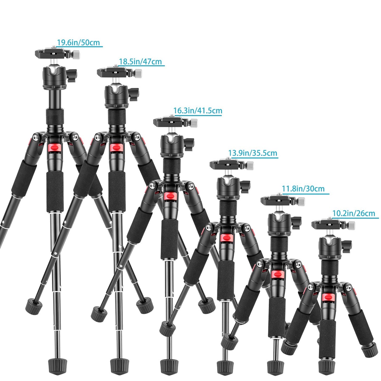 NEEWER Portable Desktop Mini Tripod Aluminum Alloy 20''/ 50cm Desk Tripod with 360 Degree Ball Head, 1/4 inch Quick Shoe Plate for DSLR Camera Video Camcorder, Load up to 11 pounds/5 kilograms