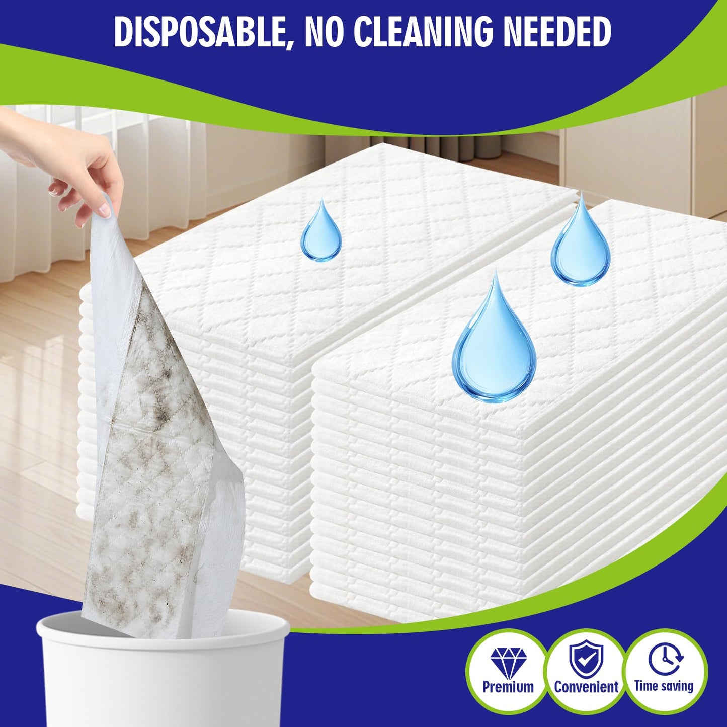 FURCIELOS 40 Count XL Heavy Duty Wet Mopping Cloths Refill Compatible with Swiffer Sweeper XL Mop, Disposable Wet Pads Refill X-Large Size for Multi-Surface Floor Cleaning, Lavender Scent