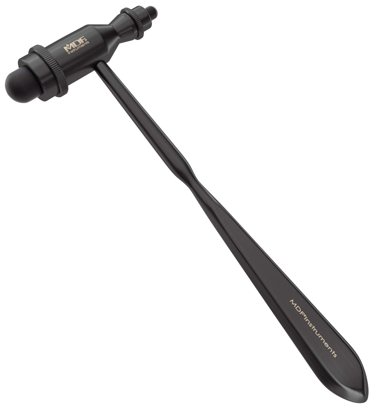 MDF Instruments, Tromner Neurological Reflex Hammer with Pointed Tip Handle for Cutaneous and Superficial Responses - Free-Parts-for-Life (MDF555) (All Black (Blackout))