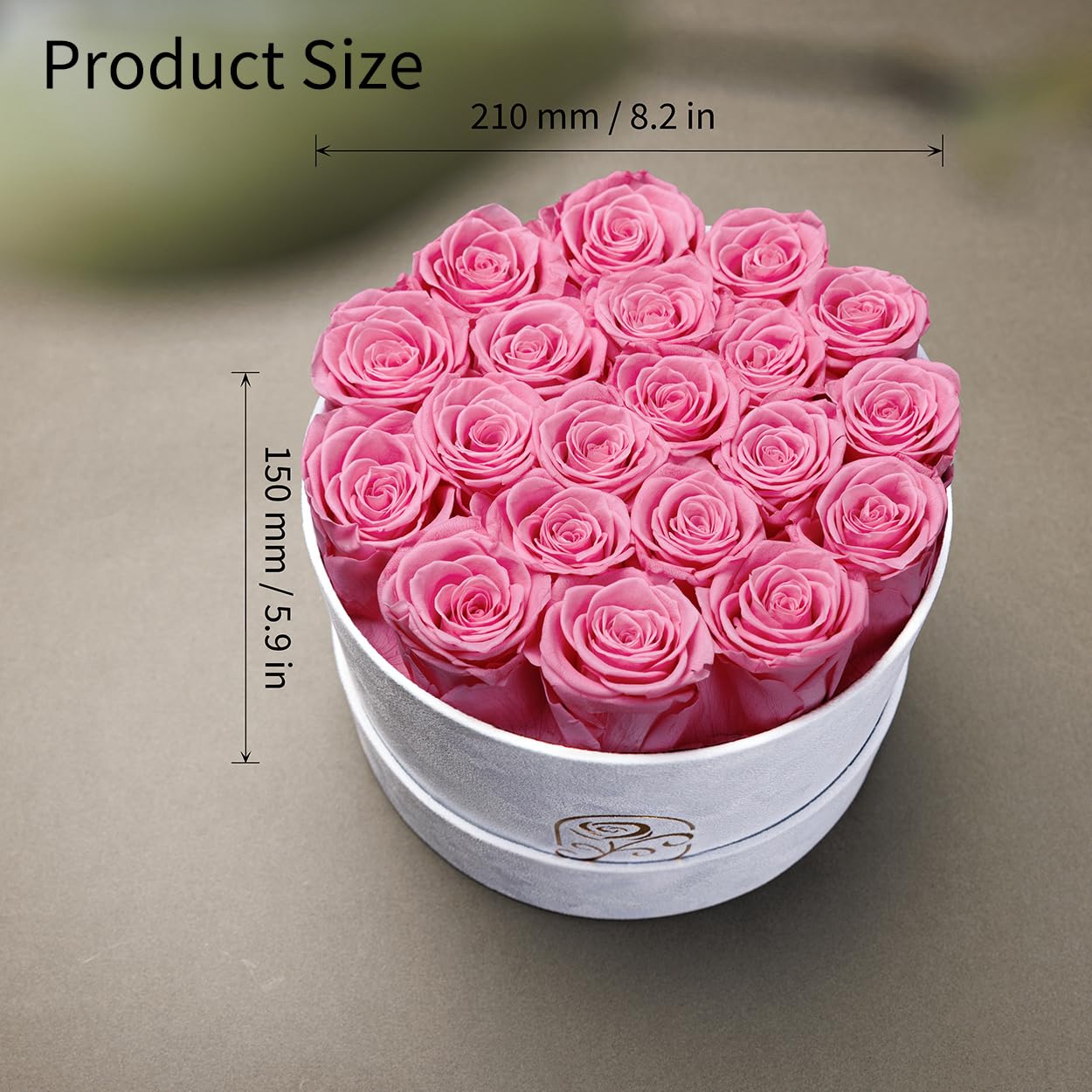 Gifts for Women Preserved Roses Flower Box, Luxury Velvet Box with 20 Roses, Preserved Flowers, Romantic Gift for Her, Wife, Girlfriend, Birthday Anniversary Christmas (Pink)