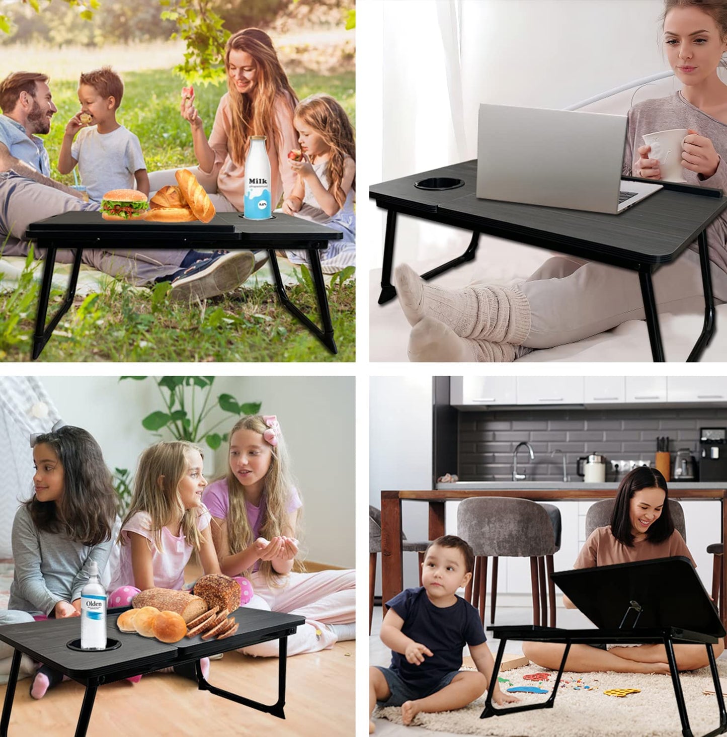 Laptop Desk for Bed,Asltoy Laptop Bed Tray Table,Foldable Lap Desk Stand Notebook Desk Adjustable Laptop Table for Bed Portable Notebook Bed Tray Lap Tablet with Cup Holder (Pink)