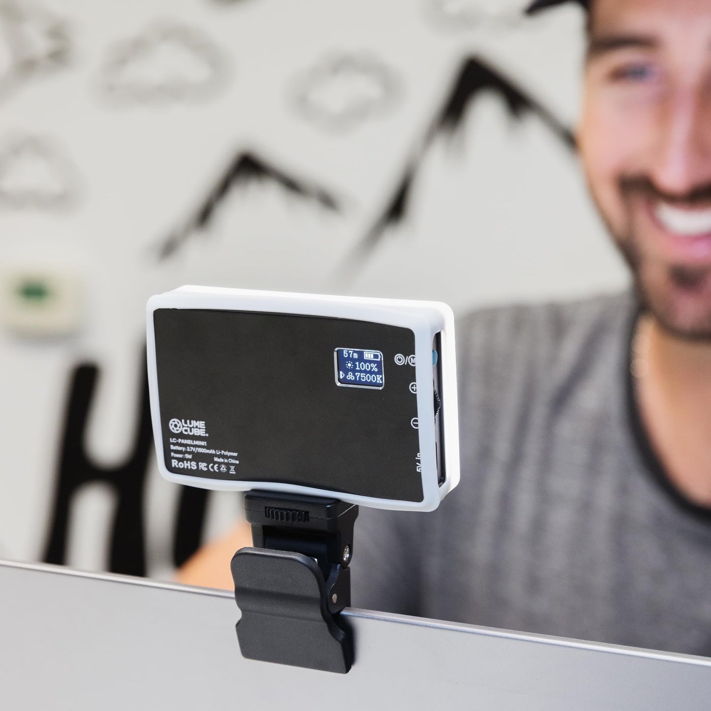 Lume Cube Video Conference Lighting Kit | Live Streaming, Video Conferencing, Remote Working | Lighting Accessory for Laptop, Adjustable Brightness and Color Temperature, Computer Mount Included