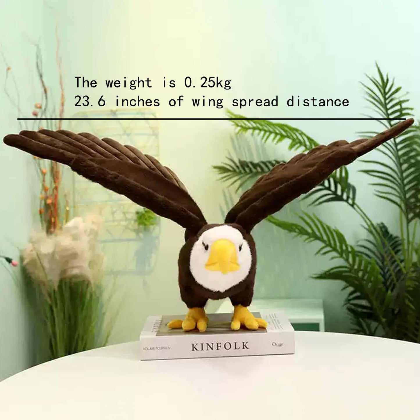 ZWLCWYBDBD Adorable Bald Eagle Plush Toy - Stuffed Animal with Bendable and Stretchable Wings, Perfect for Gifts or Home Decor（23.6 in）