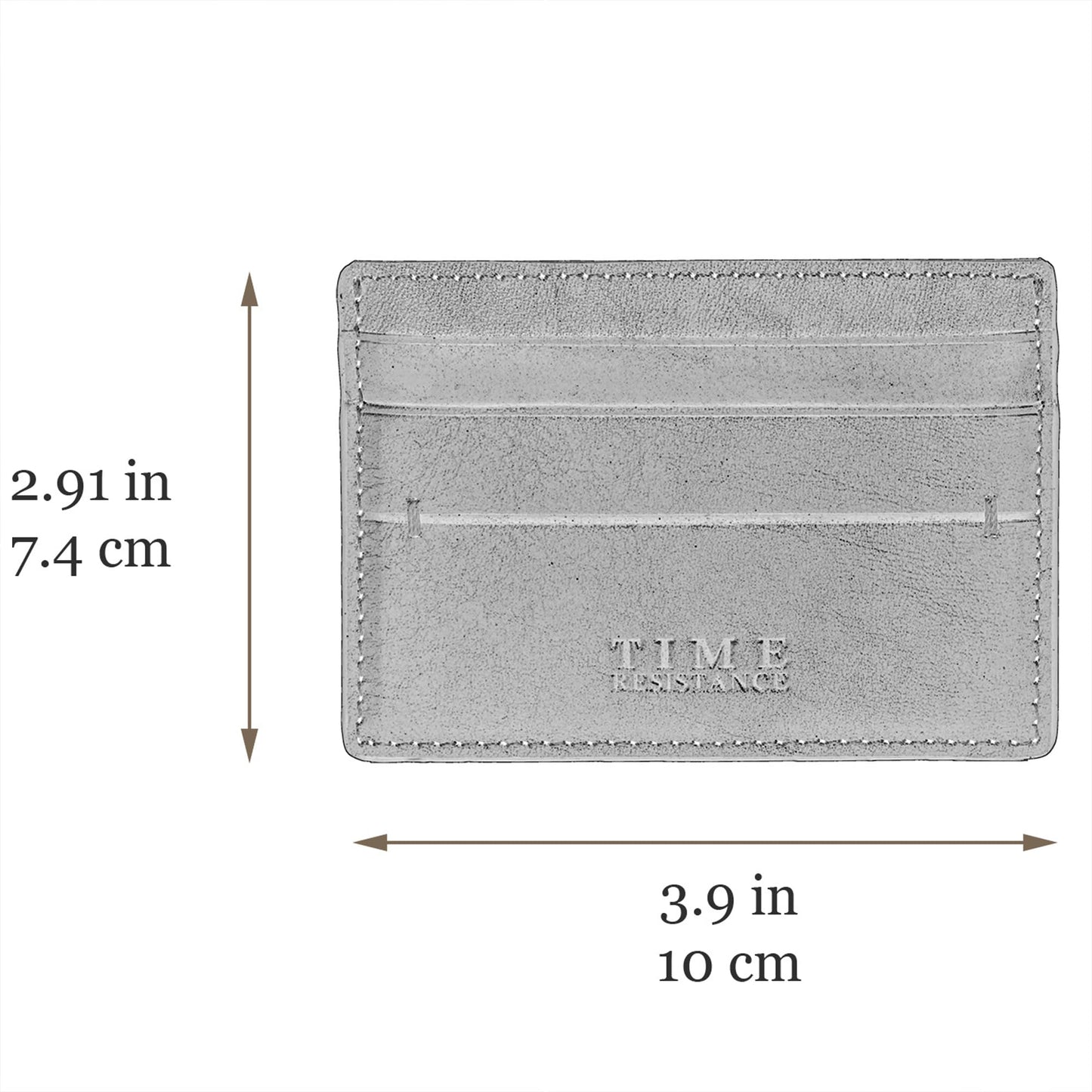 Time Resistance Credit Card Case - Leather Business Card Holder - Italian Handmade Card Organizer (Black)