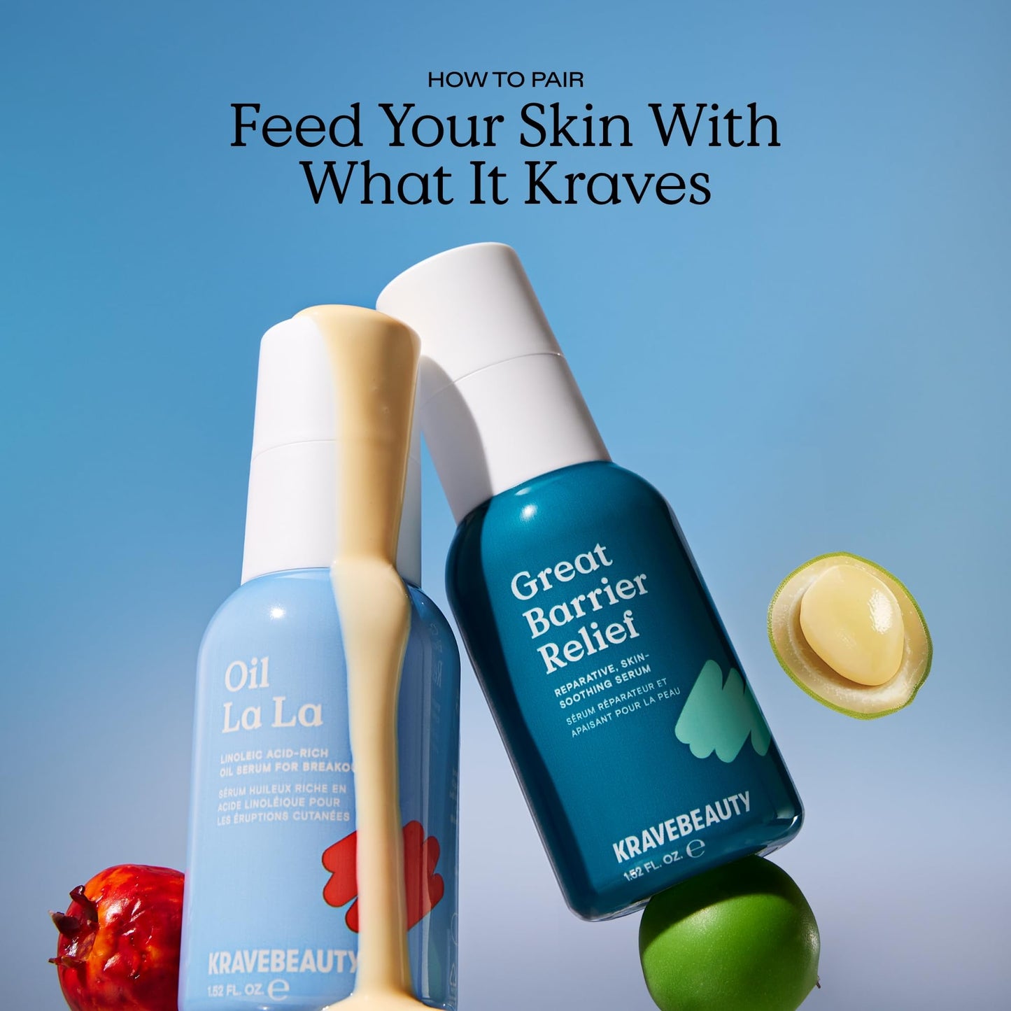 KraveBeauty Jumbo Oil La La, Linoleic Acid-Rich Oil Serum For Breakouts & Clogged Pores, Contains Non-Comedogenic Oils, Improves Dark Spots & Scars, Vegan & Cruelty Free, 3.38 fl oz