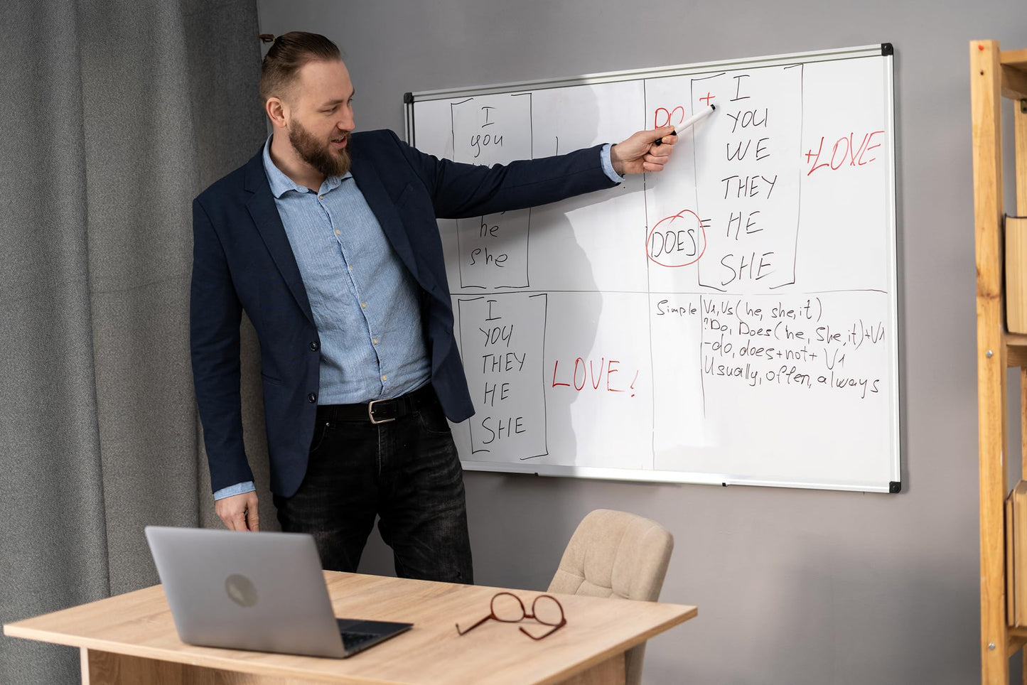 Magnetic Dry Erase White Board - 46 x 33 Inch Whiteboard for Wall - 4 x 3 Large Wall-Mounted Board with Silver Aluminum Frame, 1 Magnetic Eraser, 2 Pens, 1 Detachable Marker Tray, 6 Magnets