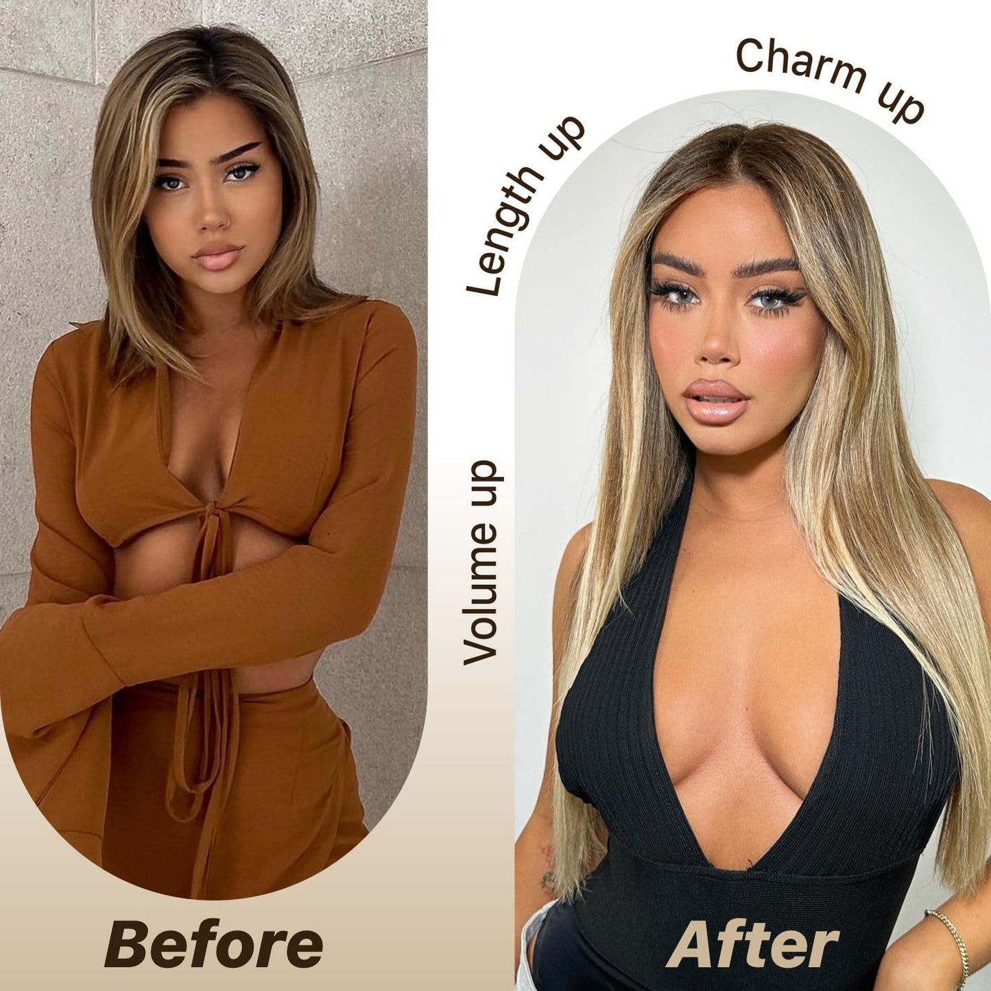 BrownBomb Ombre Blonde Wear and Go Glueless Wigs Pre Plucked Pre Cut for Beginners Synthetic Lace Front Wigs With Bangs Blonde Long Layered Straight Wigs 26 Inch 3 Seconds to Wear for Beginners