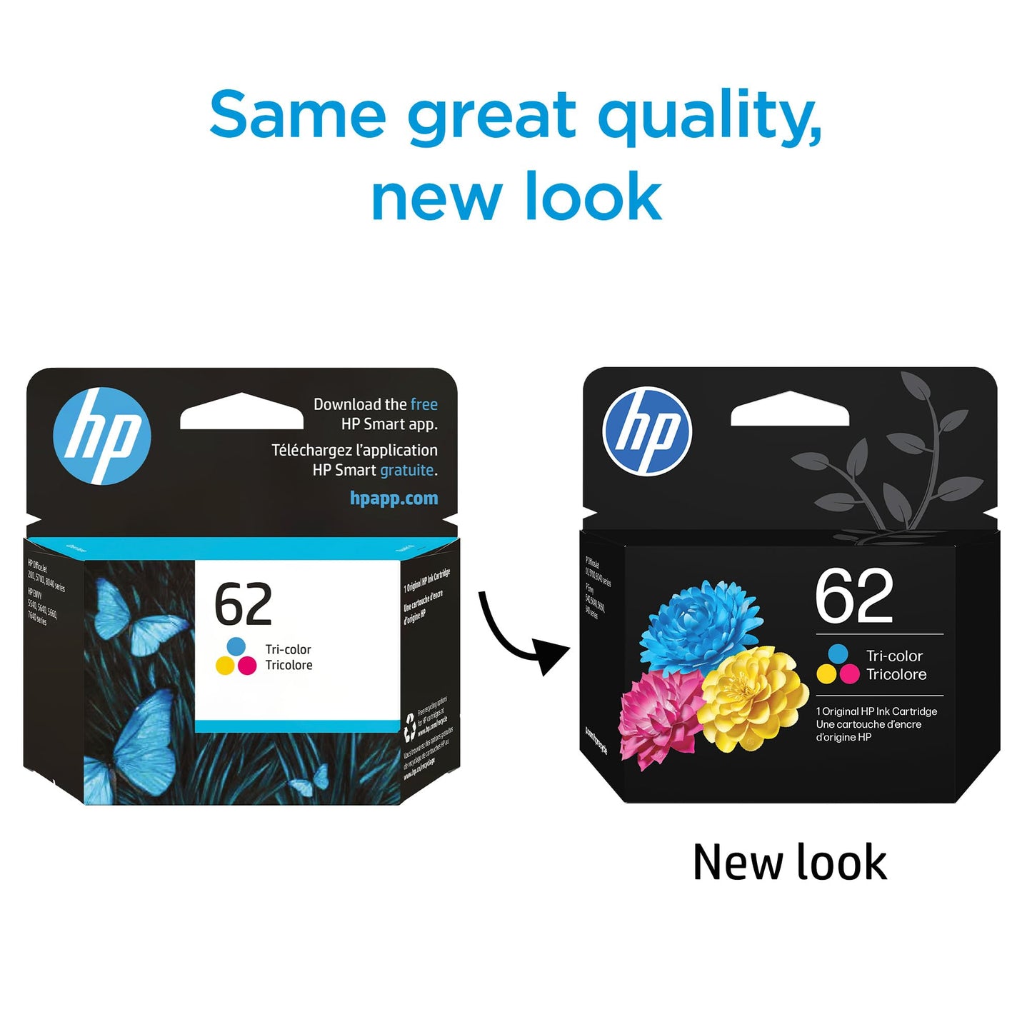 HP 62 Tri-Color Ink Cartridge | Works with Printer Series: Envy 5540, 5640, 5660, 7640, OfficeJet 5740, 8040, OfficeJet Mobile 200, 250 | Instant Ink Eligible| C2P06AN | Packaging May Vary