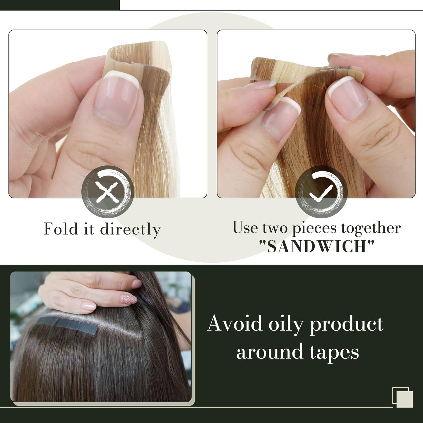 RUNATURE Blonde Tape in Hair Extensions Human Hair 18 Inch Long Tape in Human Hair Extensions Ash Brown Highlight Platinum Blonde Straight Human Hair Tape on Extensions Silky Double Sided 50g 20pcs