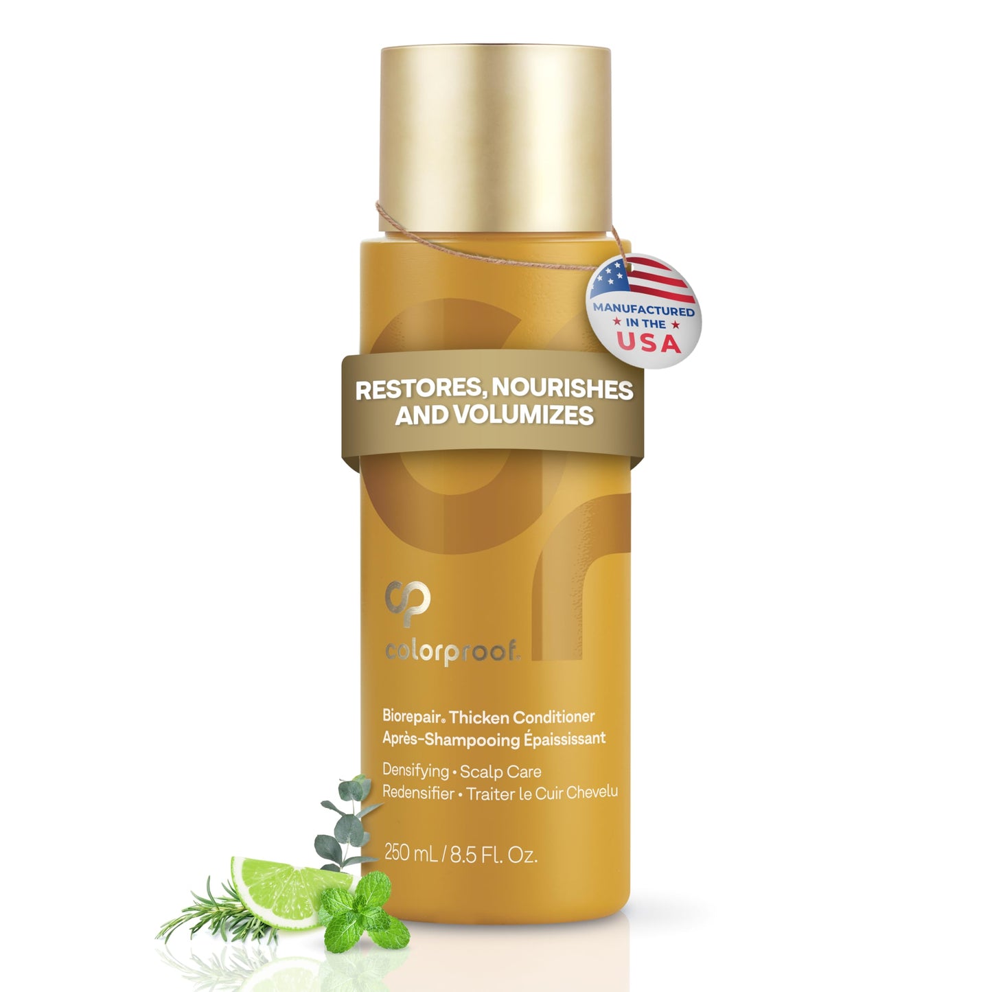 ColorProof Biorepair Thicken Conditioner 8.5 Fl. Oz., Fuller-Looking Hair Conditioner w/Fresh Lime, Eucalyptus, Mint Leaf & Rosemary Scent, Hair Growth-Supporting Conditioner