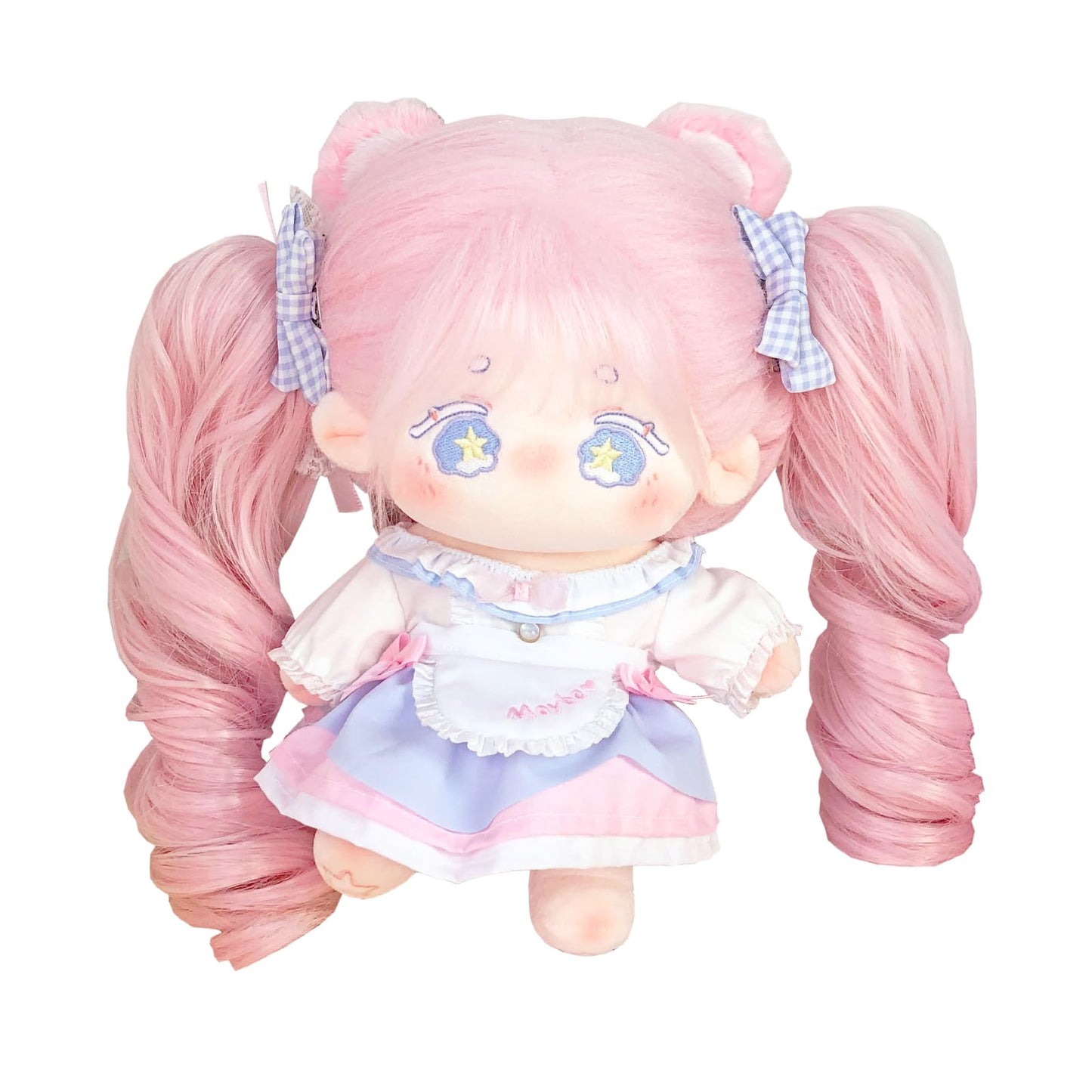 CALEMBOU Plush Doll, 20cm Cute Cotton Doll with Skeleton, Anime Plushies Soft Stuffed Dress Up Dolls, Kawaii Plush Toys Gift Come with Doll Clothes (Doll&Clothes-Maybe-Pink)