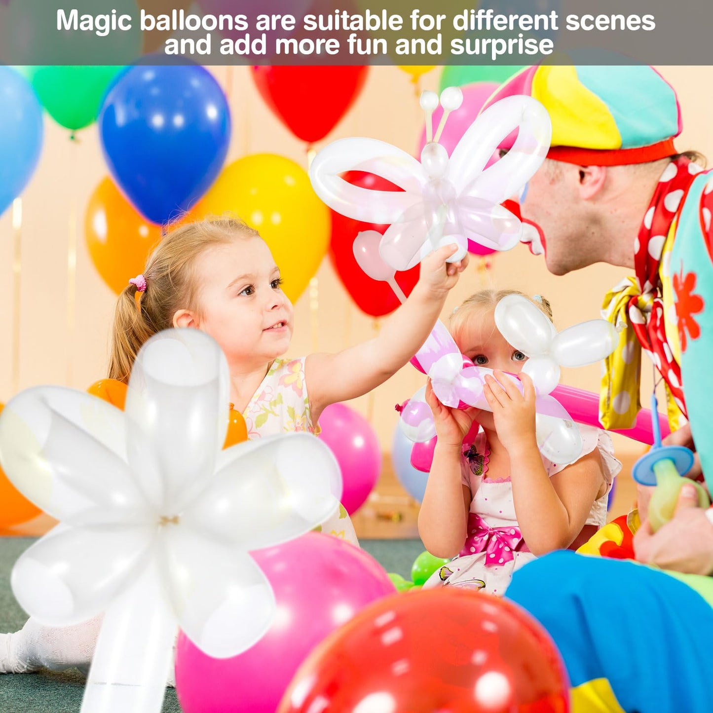Lenwen 1000 Pcs Long Balloons Bulk 260 Latex Twisting Balloons Decoration for Birthday, Wedding, Festival, Clowns, Party Supplies(Clear)