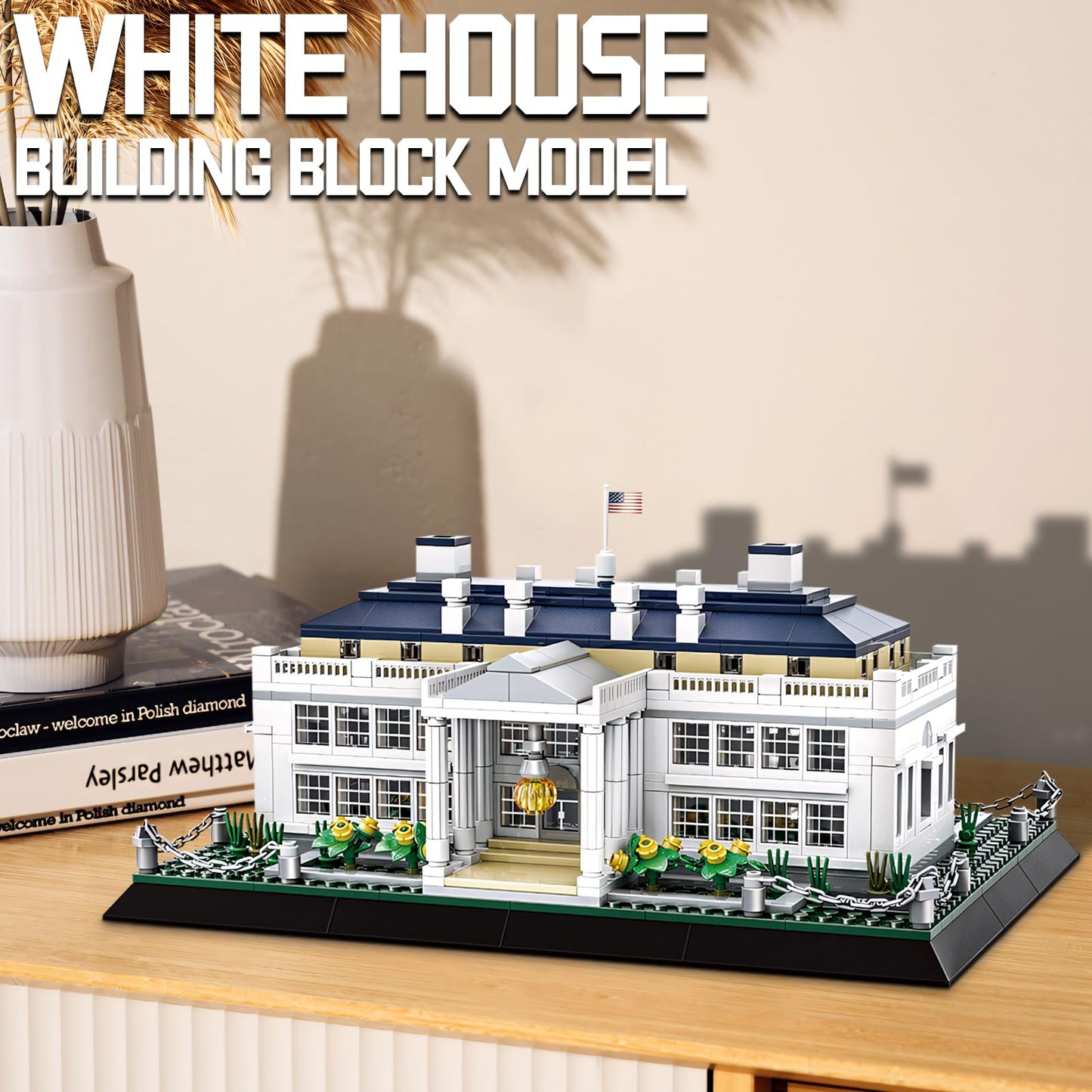 CAXIMSY White House Model Building Block Sets 895 Pieces Washington Famous Landmark Architecture Gifts for Adults and Kids