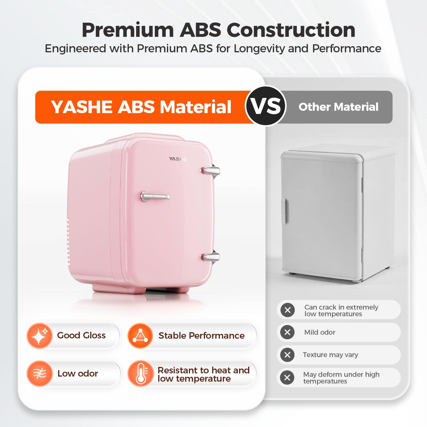 YASHE Mini Fridge, 4 Liter/6 Can Mini Makeup Fridge, 110V AC/ 12V DC Portable Thermoelectric Cooler&Warmer for Skincare, Drink, Cosmetic, Medicine, Small fridge for Bedroom, Office, Dorm, Car, Pink