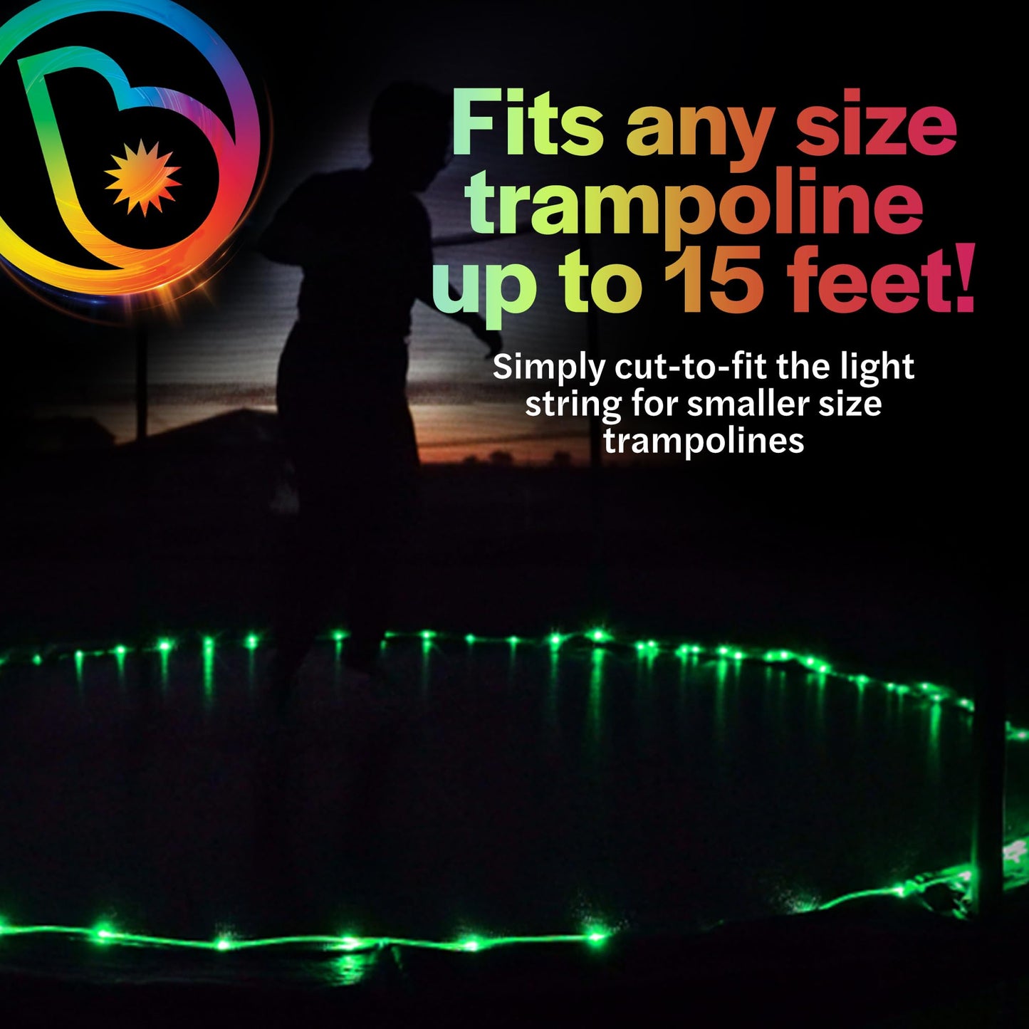 Brightz Bounce LED Trampoline Lights Trampoline Accessories for Kids Trampoline Toys Trampoline Games 14 14ft 16 16ft 15 15ft Summer Fun for Kids Outdoor Trampoline Game Trampoline Stuff
