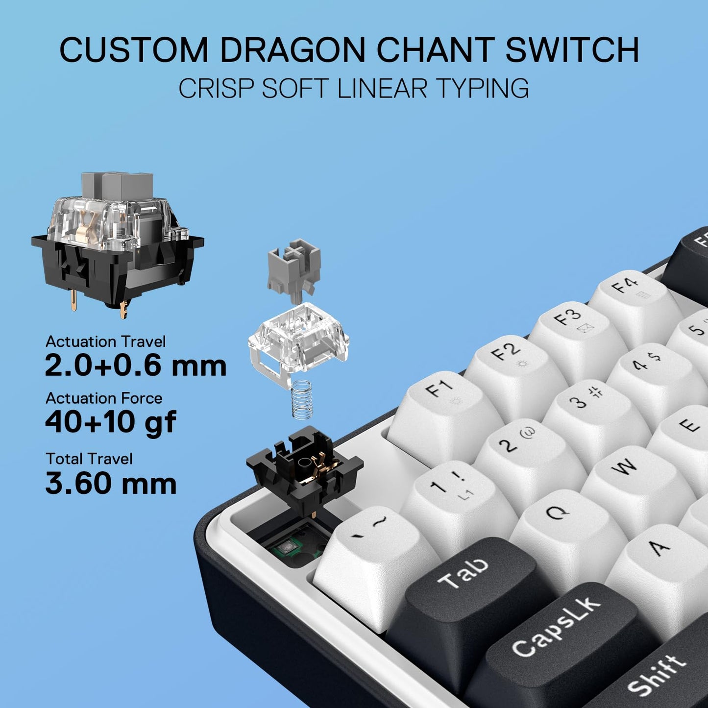 Redragon K689 Wired Gasket RGB Gaming Keyboard, 104 Keys + Extra 4 Hotkeys Mechanical Keyboard w/Upgraded Hot-swappable Socket, 3-Layer Noise Dampening, Mixed Color Keycaps, Custom Linear Switch