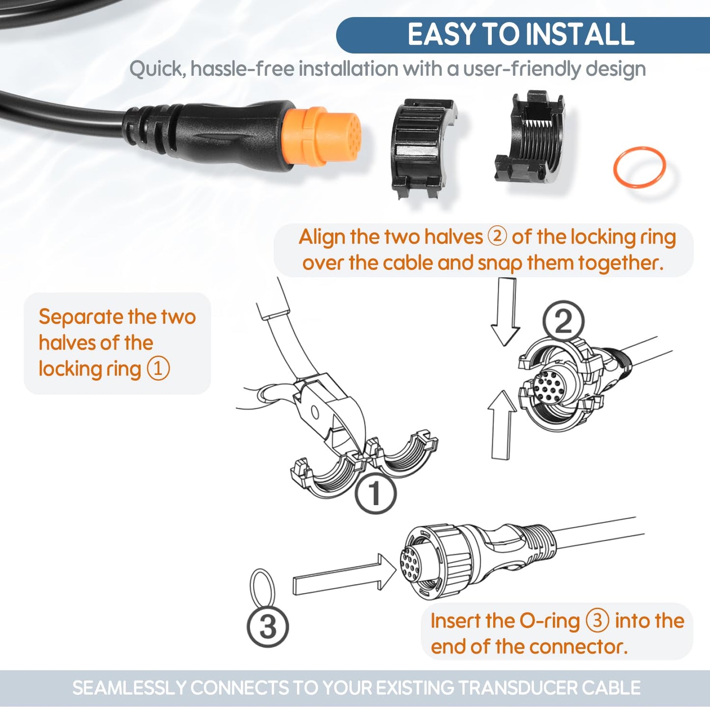 ZEZHIMI Replacement for 010-11617-32 12-Pin Extension Cable for Garmin Scanning Transducers (10 feet)