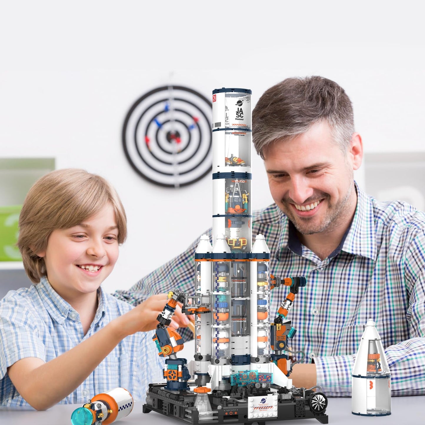 JMBricklayer Space Rocket Building Sets for Boys, Space Shuttle Rocket Ship for Adults, Spaceship Model Kits with Special Lights 70142, Ideal Gifts for Fathers Day, Kids 8 9 10 11+(1349PCS)