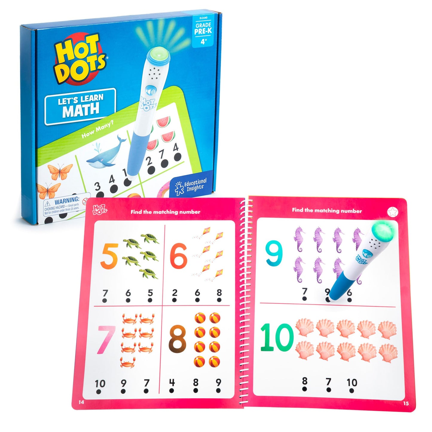 EDUCATIONAL INSIGHTS HOT DOTS LETS LEARN PRE-K MATH