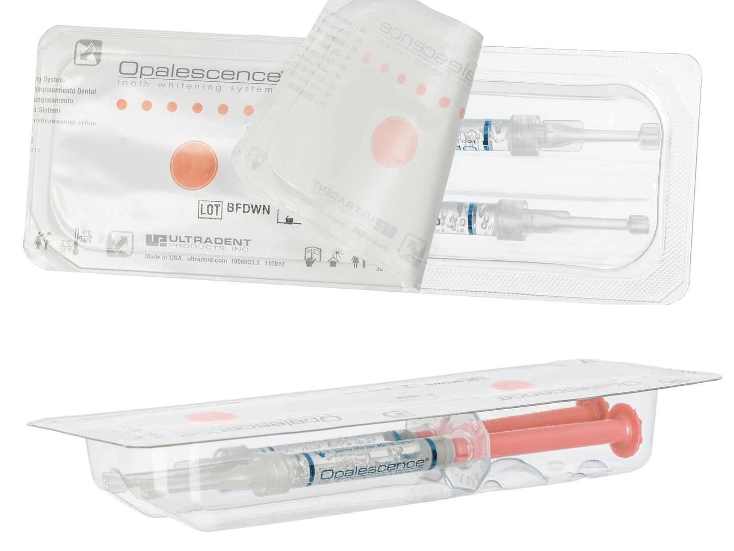 Opalescence 20% with PF Whitening Whitening Refill Kit (4 Packs / 8 Syringes) Carbamide Peroxide. Made by Ultradent, in Melon Flavor. Tooth Whitening Refill Syringes - B-5401-4