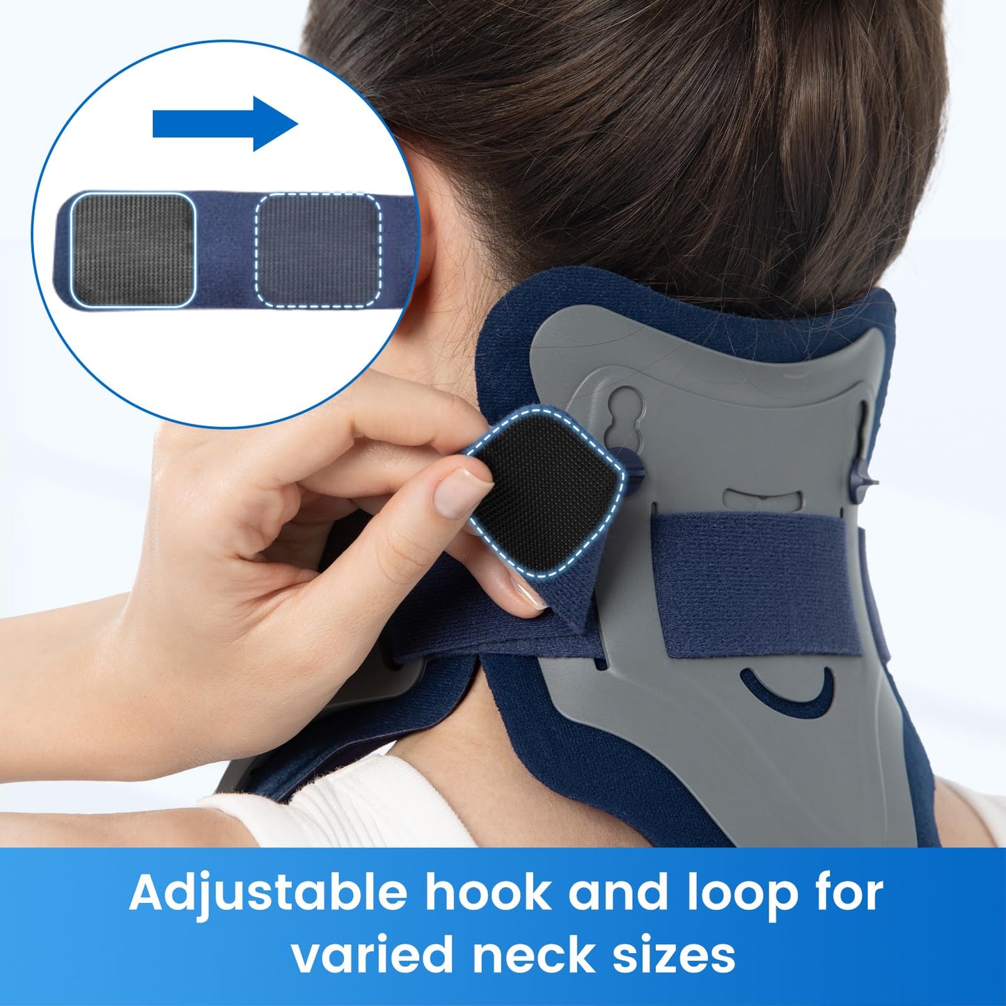 Velpeau Neck Brace for Neck Pain and Support, Soft Cotton Pads, Cervical Collar Restricting Cervical Motion, Relieves Discomfort and Spine Pressure (Neck circumference 11.5-16.5", Foam Pads Version)