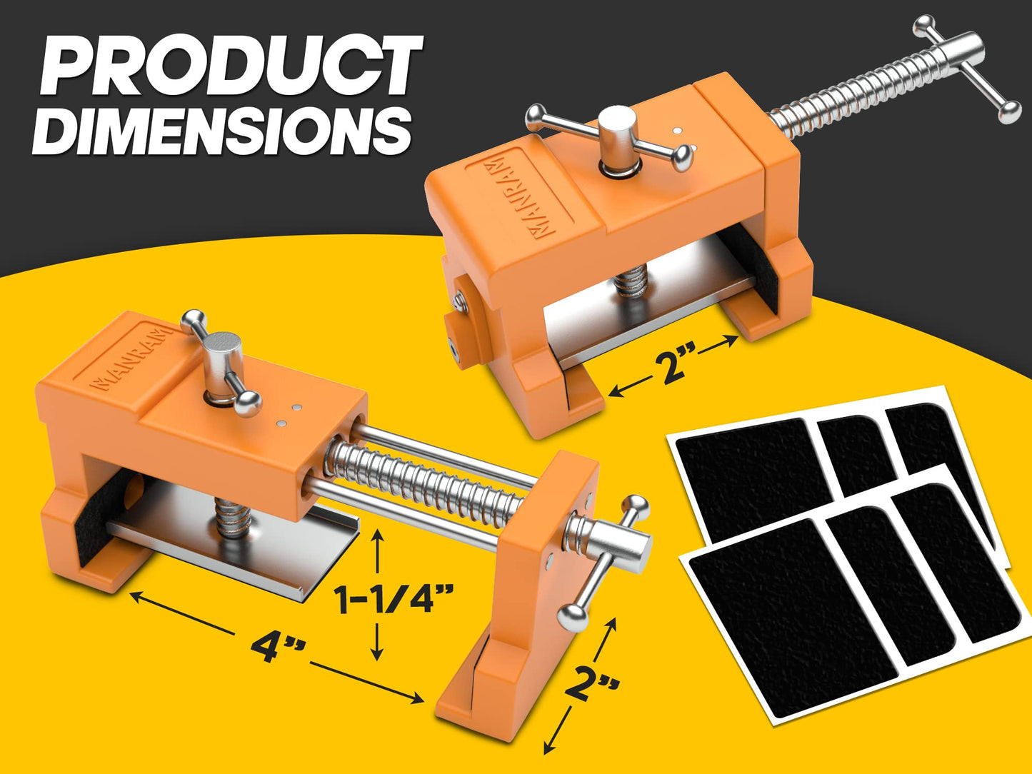 Cabinet Clamps 4 Pack - Protective Case Included - Clamps for Cabinets