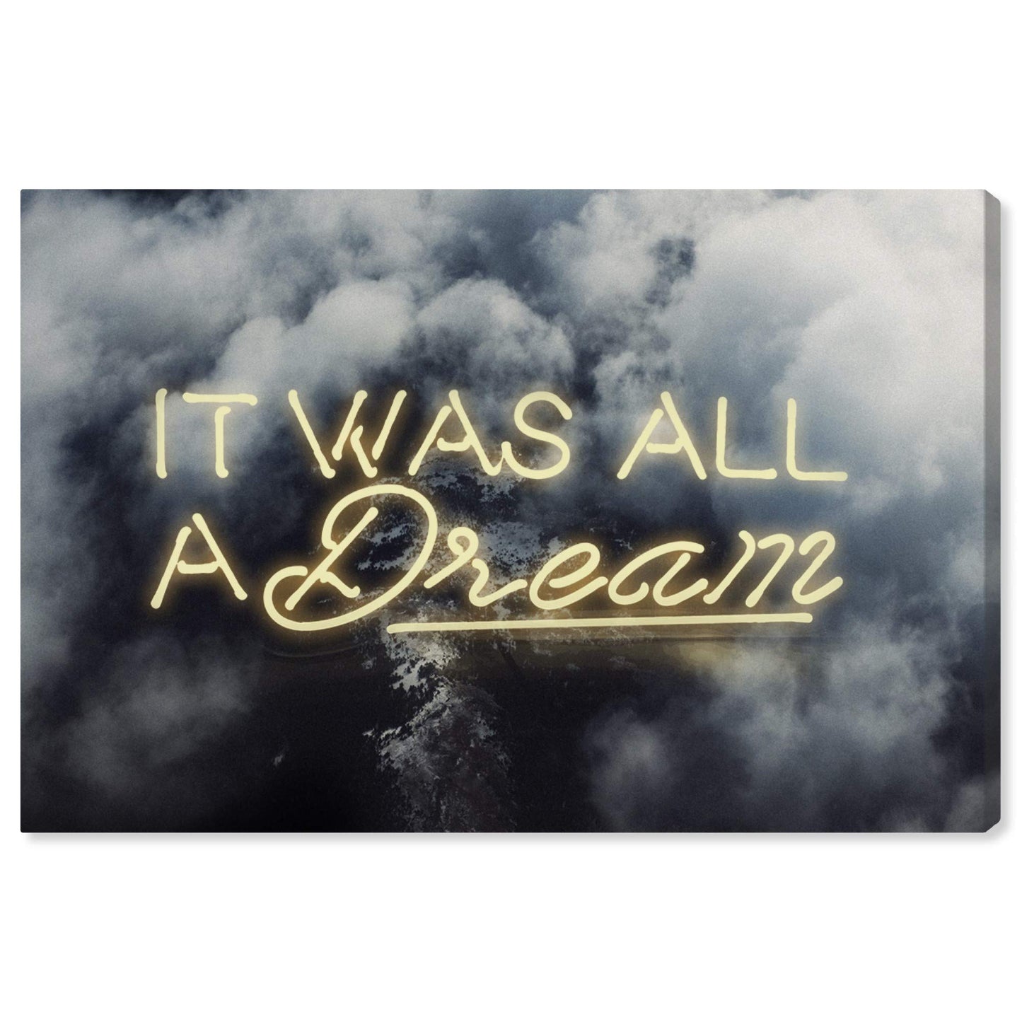 The Oliver Gal Artist Co. Typography and Quotes Wall Art Canvas Prints 'IT was All A Dream Home Décor, 36 in x 24 in, Yellow, Gray