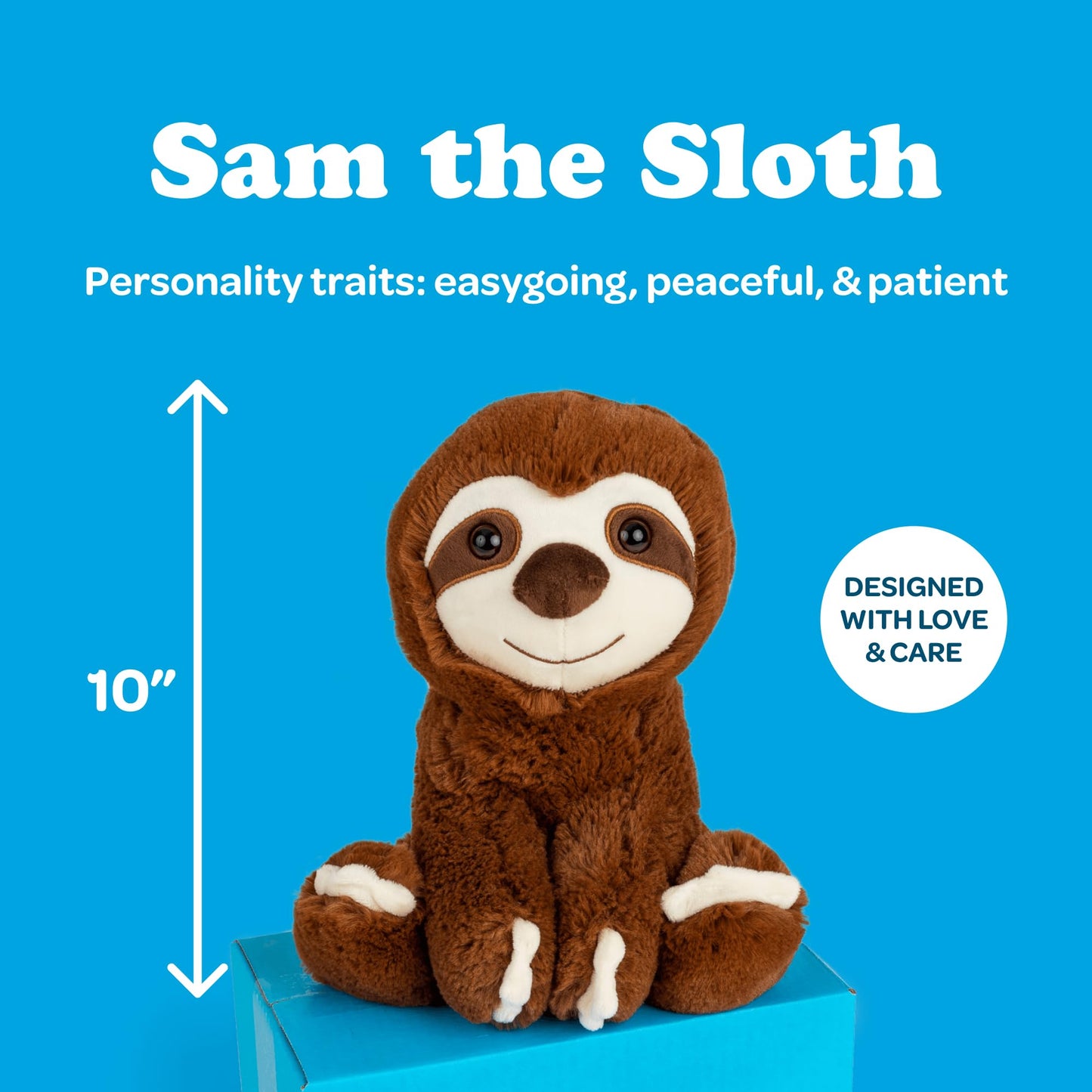 send a friend Sam The Sloth Stuffed Animal Care Package, Someone Loves You Box, Great Gift for Any Reason (Love You Notecard)
