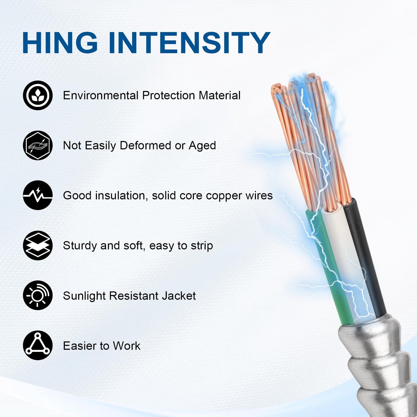 6/2 MC Cable with Ground - 25FT Pure Copper 6AWG/2 Metal Clad Wire with Aluminum Armor 6 Gauge 2 Conductor Type MC Alum Cable