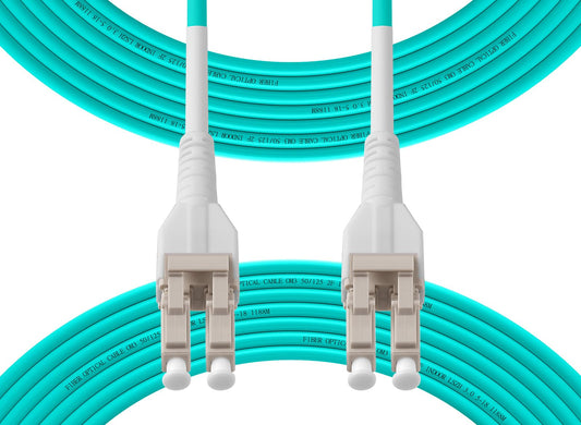 Fibergaga-Uniboot OM3 LC to LC Fiber Patch Cable, Multi-Mode Duplex Fiber Optic Cable Jumper Optical Patch Cord 10GB, 50/125μm,LSZH Jacket,Length Options: 0.5m-100m,100M(328ft)