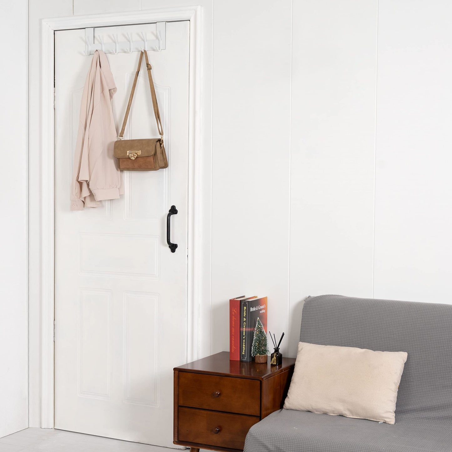WEBI Over The Door Hook White,Over The Door Towel Rack,Over Door Hanger,Door Coat Hanger,Towel Hanger Over The Door Coat Rack for Hanging Clothes,Towels,Back of Bathroom,2 Packs