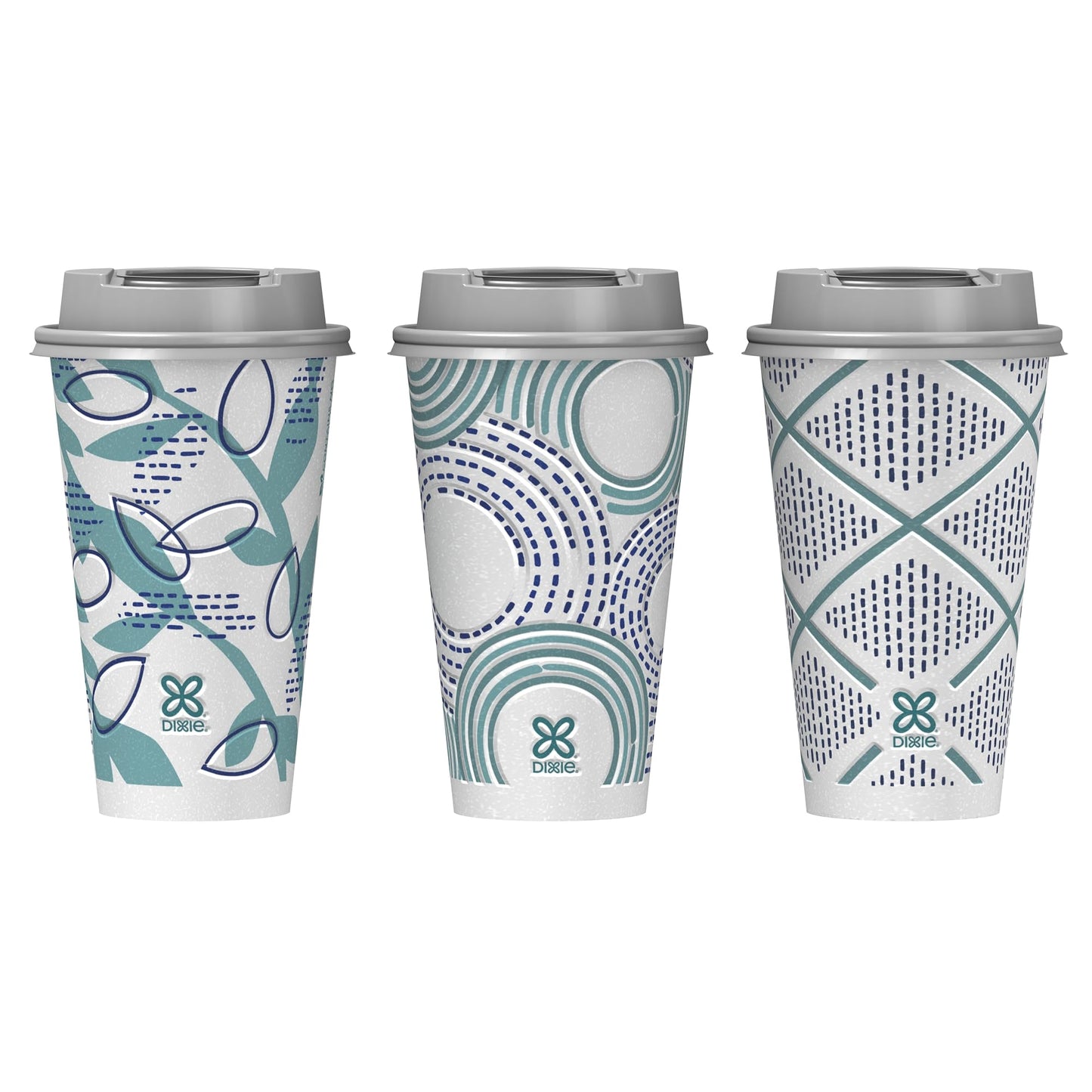 Dixie To Go Paper Coffee Cups With Lids, 16 oz, 108 Count (6 packs of 18 cups), Disposable Insulated Paper Cups for On-The-Go Hot or Cold Beverages