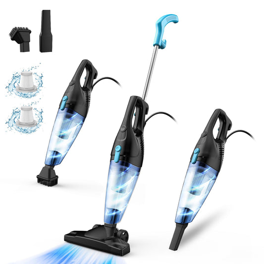 Corded Vacuum Cleaner, 4-in-1 Vacuum Cleaners for Home 15Kpa Power Suction Lightweight Stick Vacuum with Washable HEPA Filter Converts to a Handheld Vacuum for Home, Pet Hair, Carpet, Hard Floors