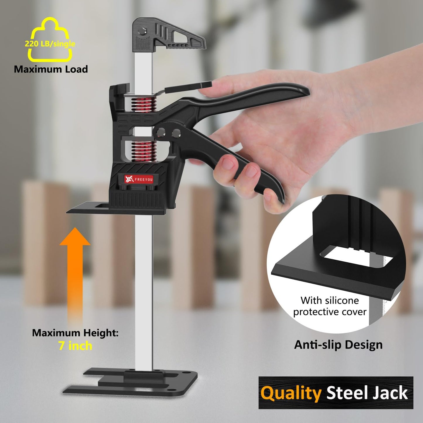 Labor Saving Arm Jack(2 Pcs),Upgraded Multi-Function Height Adjustment Lifting Device with Portable Bag,Suitable for Door & Window Lifting,Wall Tile Locator,Cabinet Jack and Board Lifter etc