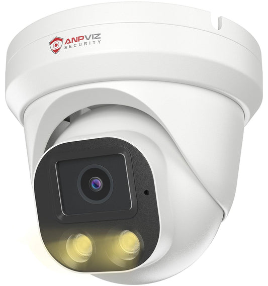 Anpviz 4MP PoE IP Camera, Turret Security IP Camera Outdoor Indoor, AI Human Motion Detection, Smart Dual Light Color Night Vision, Built-in Mic, 2.8mm Lens, IP66 Waterproof, NDAA Complaint (U Series)
