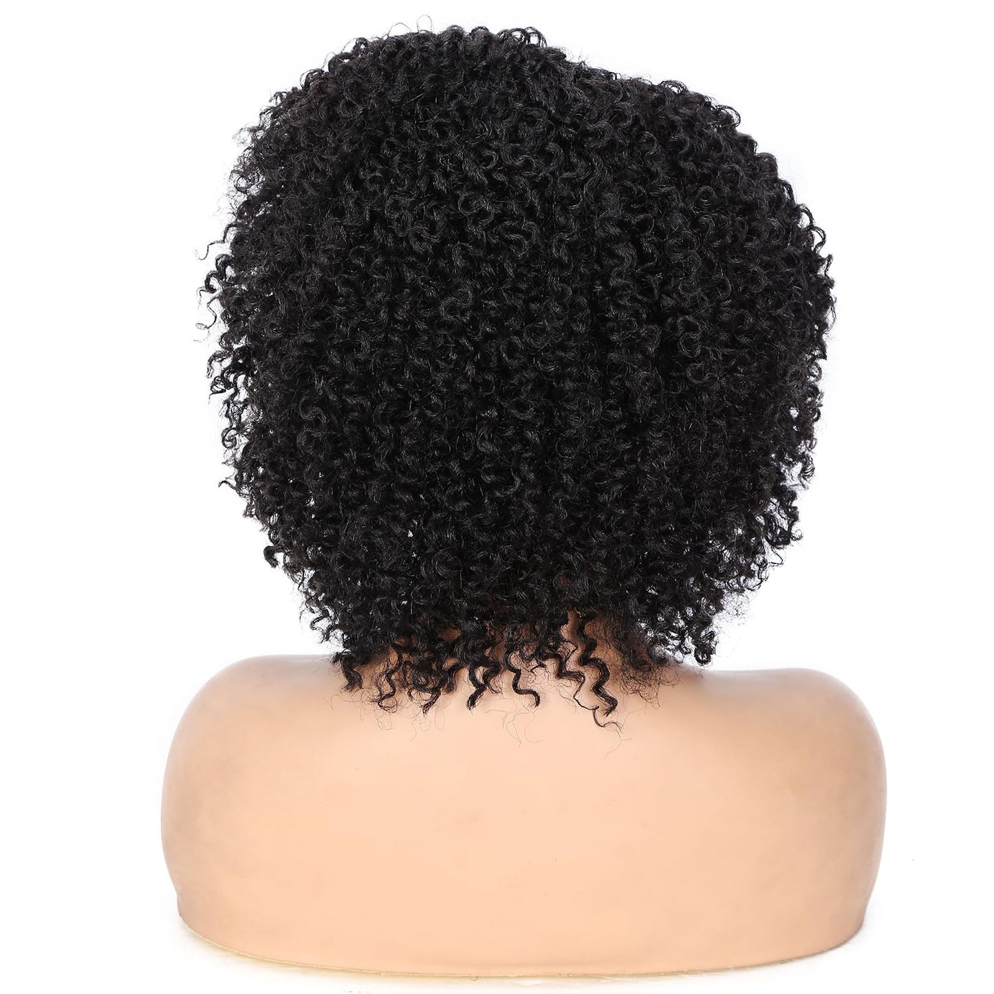 Quantum Love Short Kinky Curly Wigs Side Part Afro Curly Wig for Black Women Twist Out African American Synthetic Wigs (Black 6 Inches)